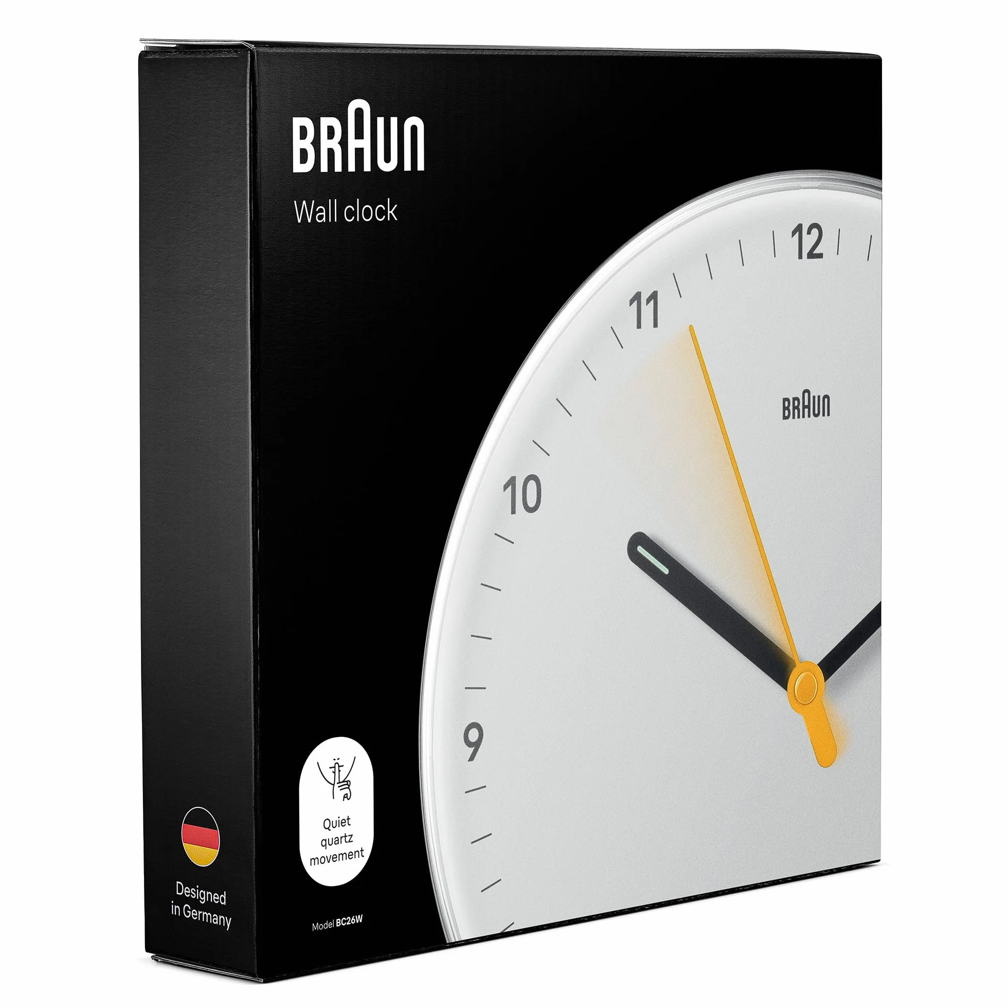 Braun Zegar ścienny analogowy kwarcowy BC26W biały 23 cm