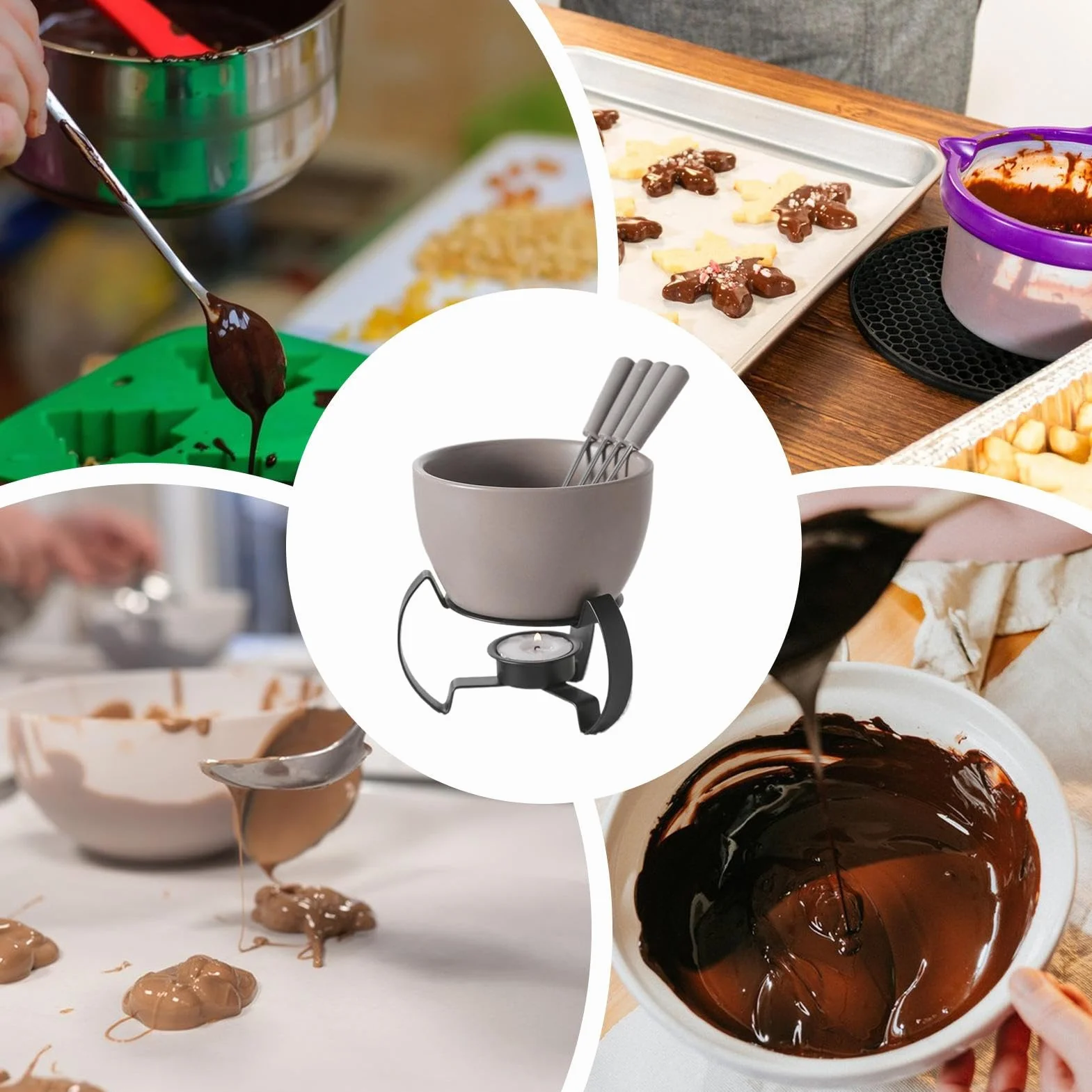 Kubek do fondue Ceramiczny, 450 ml, nadaje się do mycia w zmywarce, słodki kubek do fondue do topienia sera, masła, deseru, kremu, domu, kuchni, biura, na imprezę, kemping, piknik, urodziny, Boże