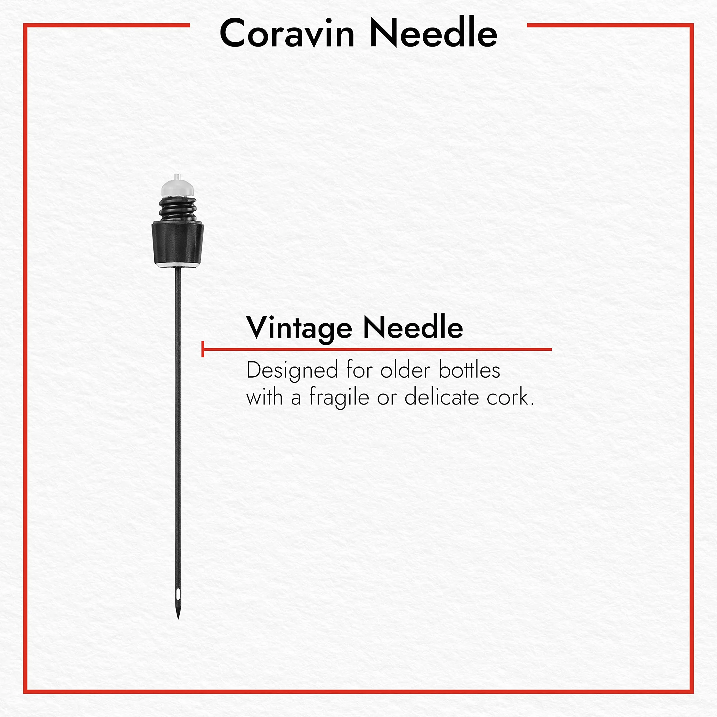 Coravin 801061 Igła do wylewki do szlachetnych kropli, stal nierdzewna, srebrna, 1 x 1 x 9,14 cm