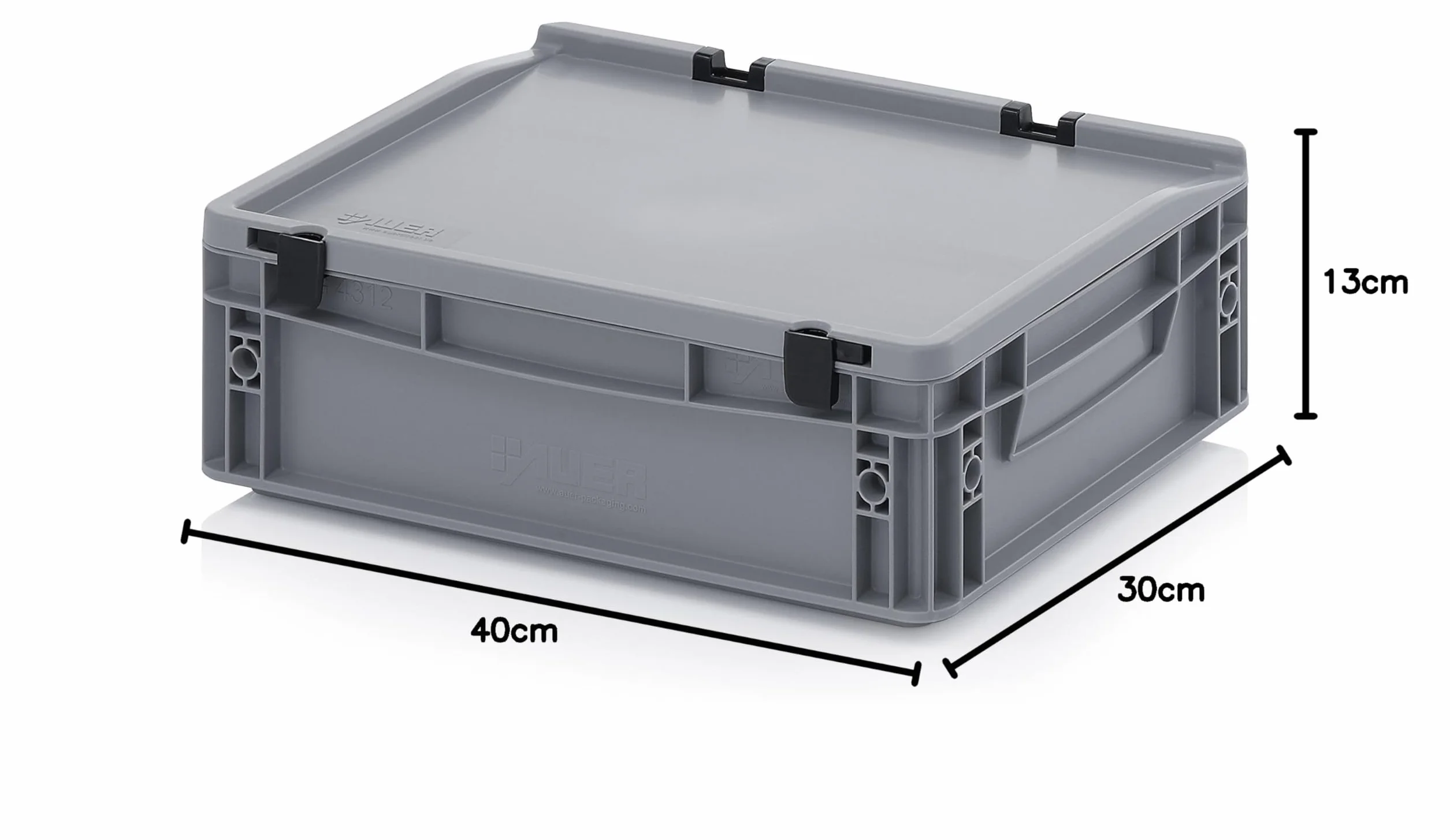 Auer Packaging Eurobox 40 x 30 x 13,5 cm z pokrywą na zawiasach