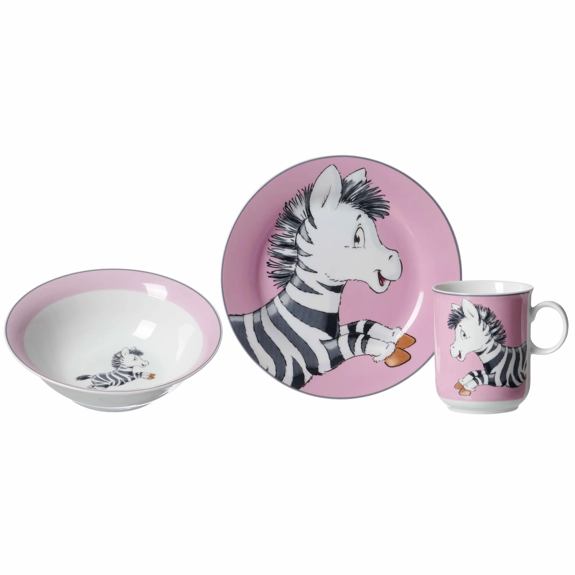 Flirt by R&B Szczęśliwy dziecięce Happy Zoo Zebra różowe 3-częściowe zestaw
