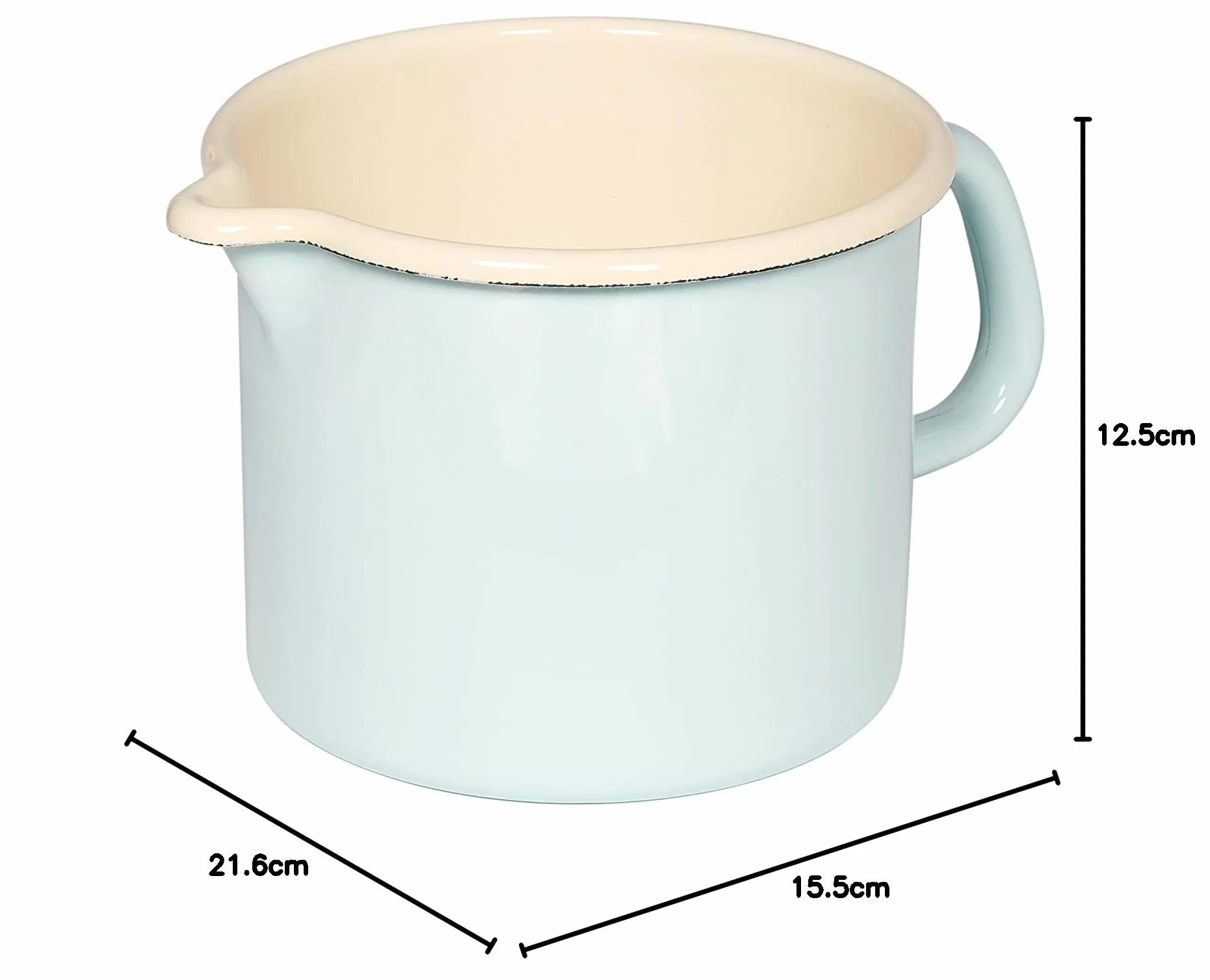 Riess kubek niekapek emaliowany 14 cm 1,7 l turkusowy
