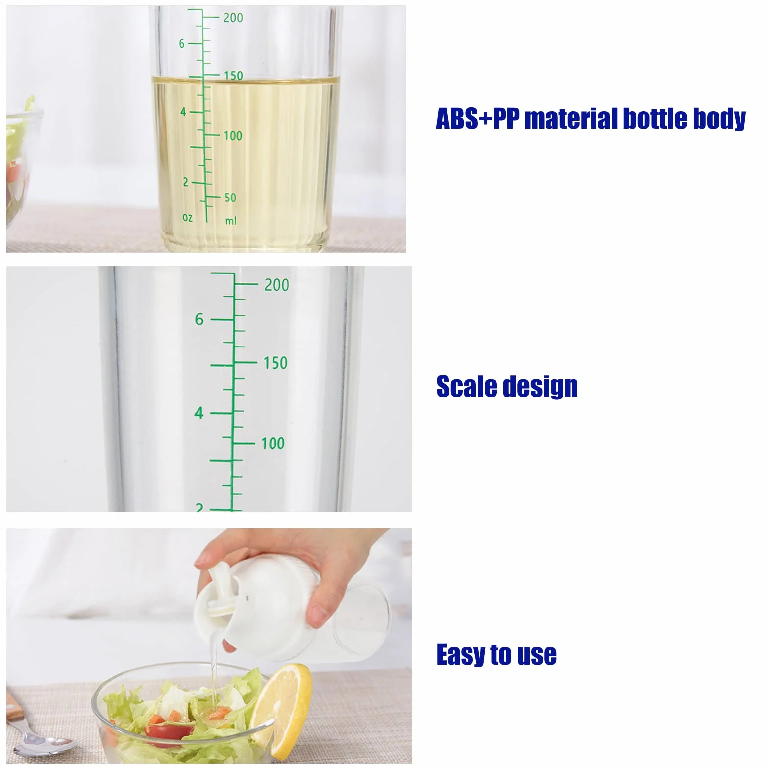 Shaker do sałatek 200 ml słoik z pokrywką zapobieganie wyciekom Biały