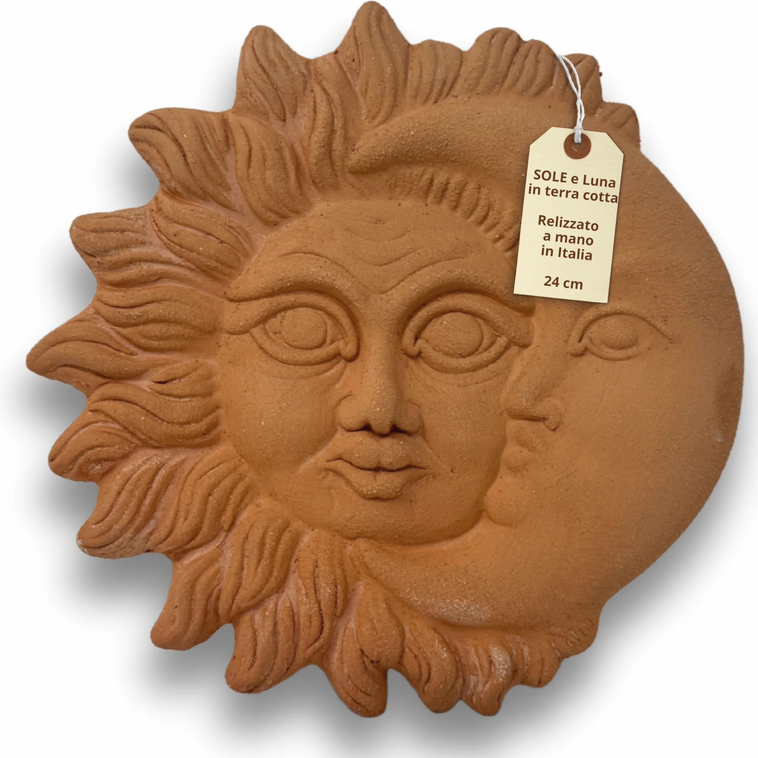 Ceramiczne słońce 24 cm dekoracja domu terakota ręcznie robione Włochy