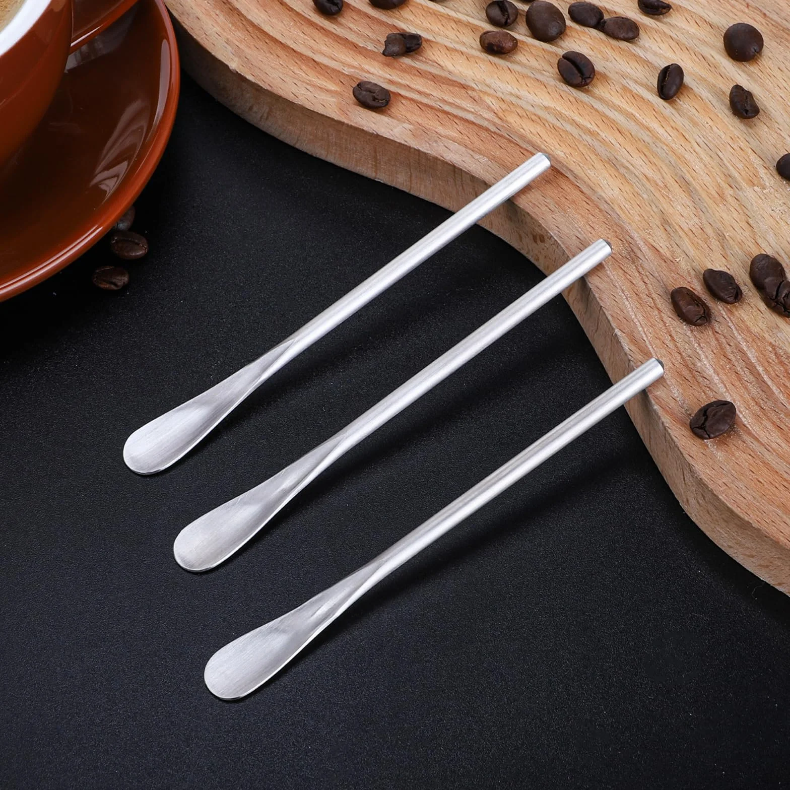 Tucnoeu Zestaw 6 łyżeczek do kawy ze stali nierdzewnej mini do espresso