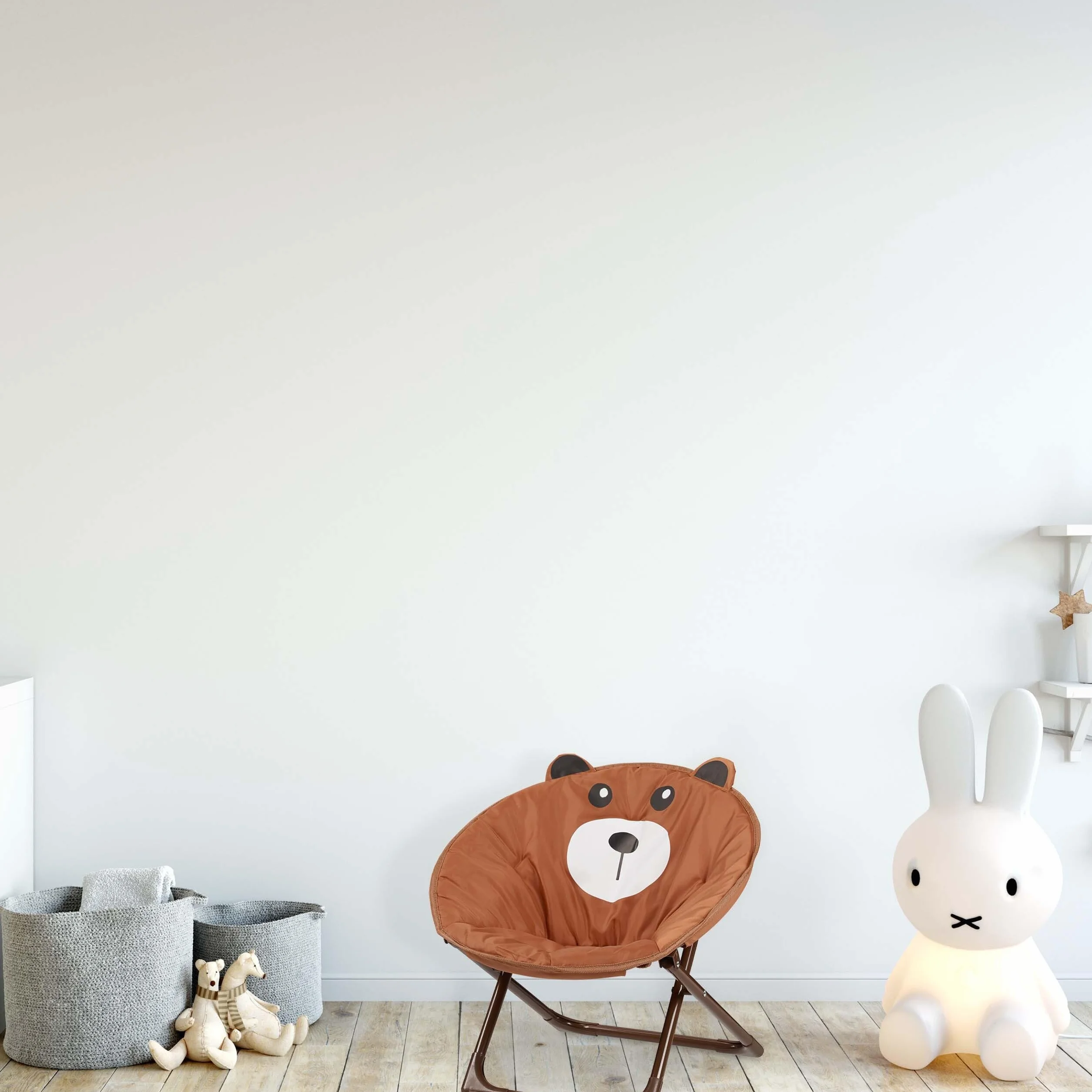 Relaxdays Moon Chair dziecięce składane kempingowe brązowe 48 x 51 x 48 cm
