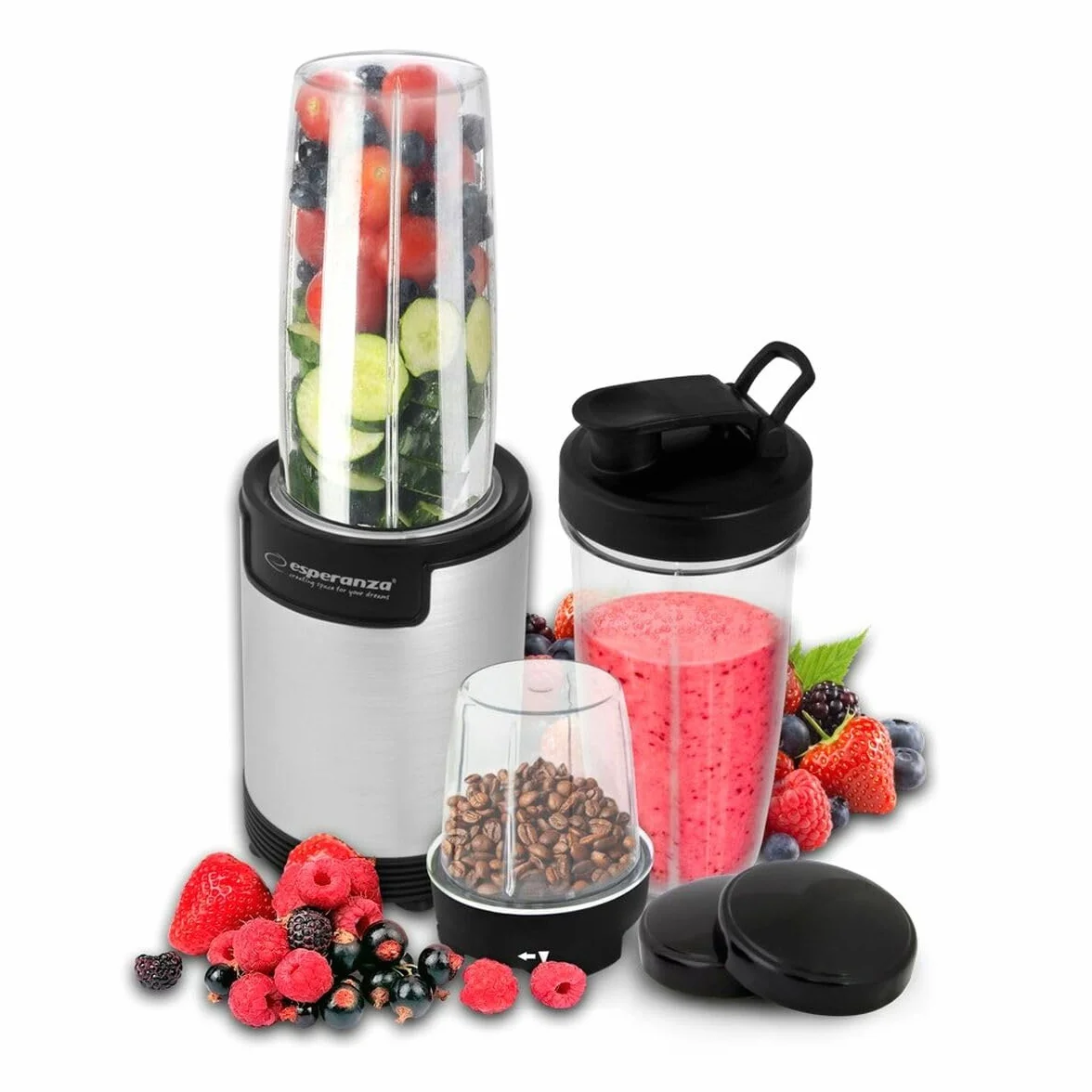 Esperanza EKM030 Nutri Blender/Osobisty Blender 9w1 900W Srebrny