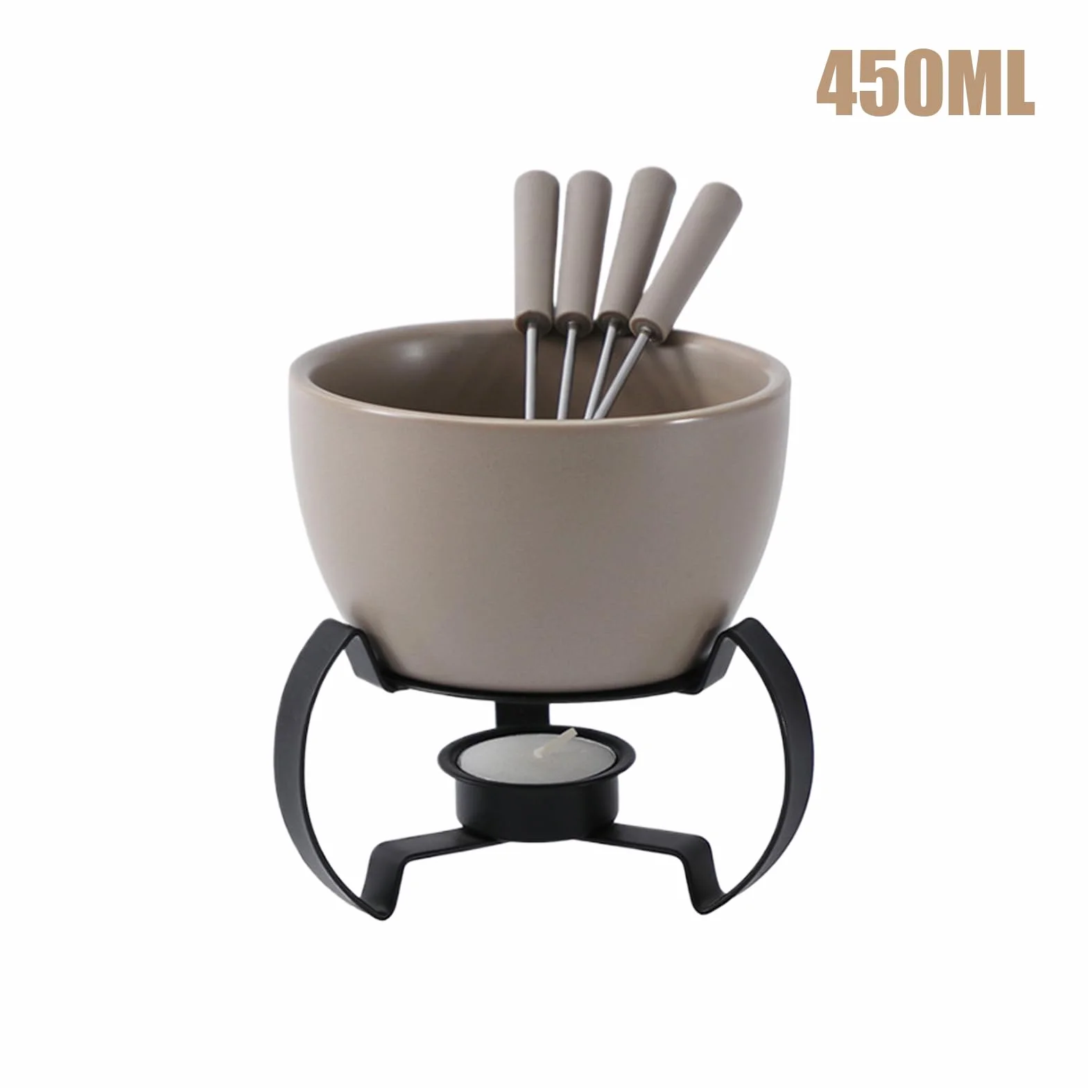 Kubek do fondue Ceramiczny, 450 ml, nadaje się do mycia w zmywarce, słodki kubek do fondue do topienia sera, masła, deseru, kremu, domu, kuchni, biura, na imprezę, kemping, piknik, urodziny, Boże