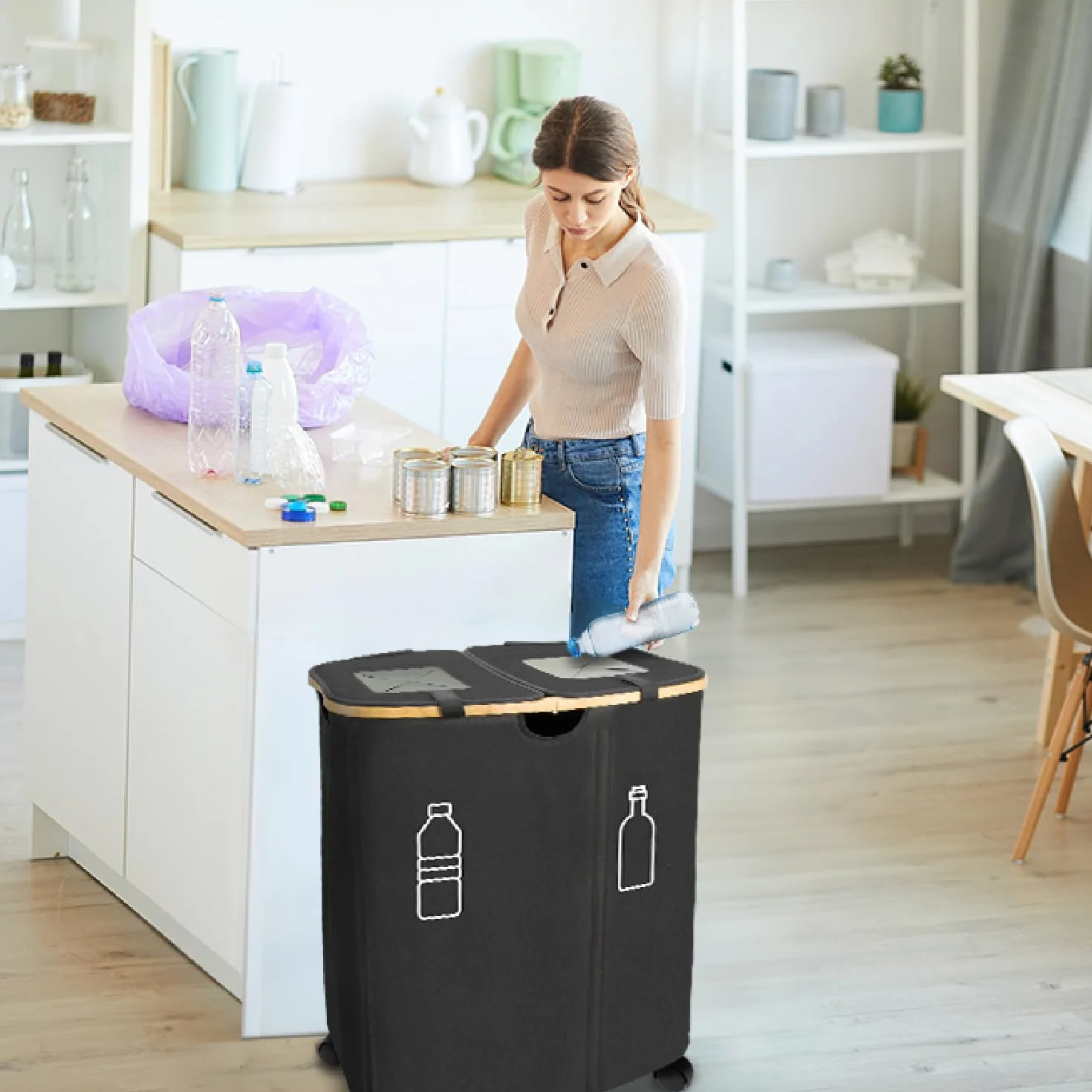 MOWETOO pojemnik kolekcjonerski 150 l 2 przegródki z pokrywką