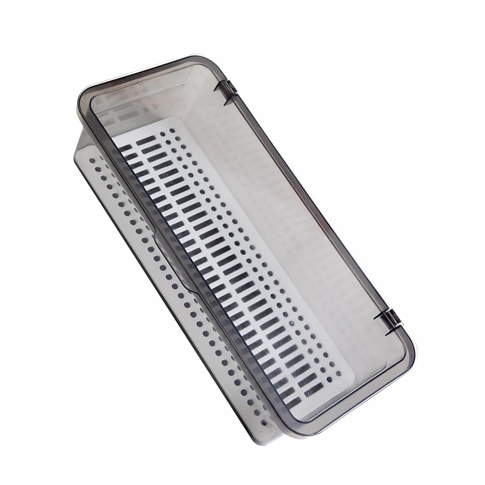 Eujgoov Organizer do Szuflad, Plastikowy Przezroczysty Pojemnik z pokrywką i Ociekaczem na Przybory Kuchenne i łazienkowe Oraz Kosmetyki do Makijażu, 27 Cm