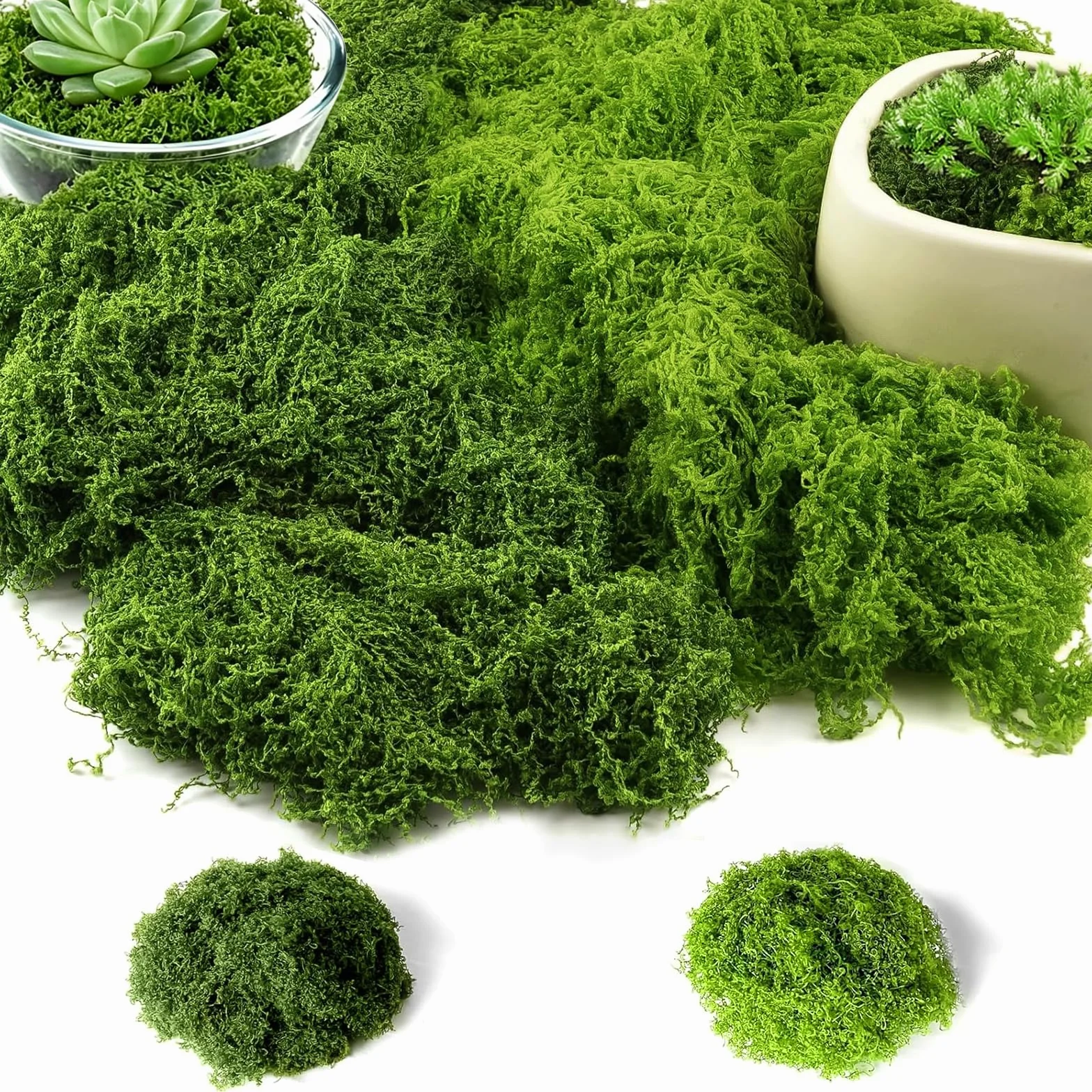 Sztuczne piżmo stabilizowane do dekoracji 100g zielone terrarium akwarium