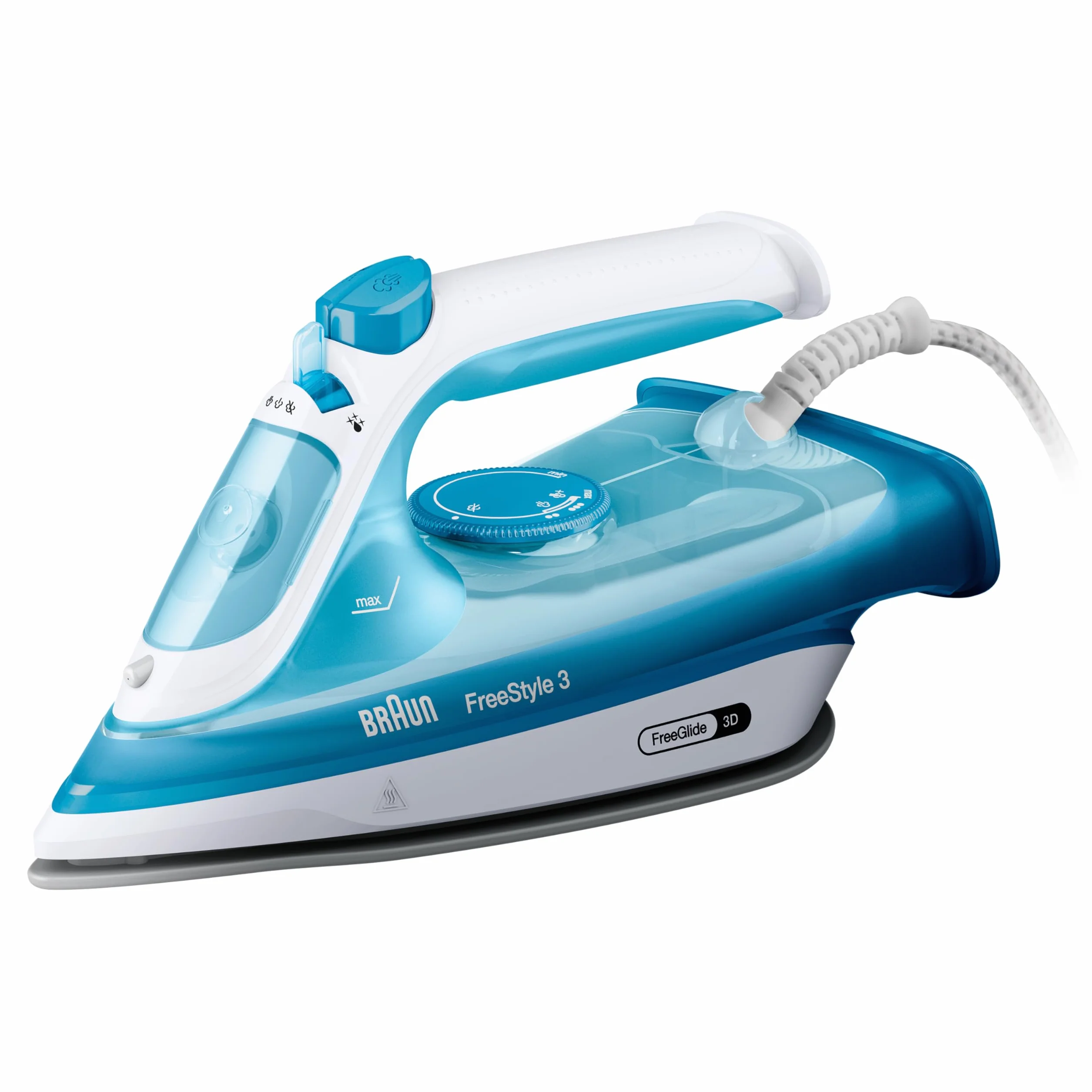 Braun FreeStyle 3 FI3144BL Żelazko parowe 2400W FreeGlide 3D SuperCeramic Niebieski