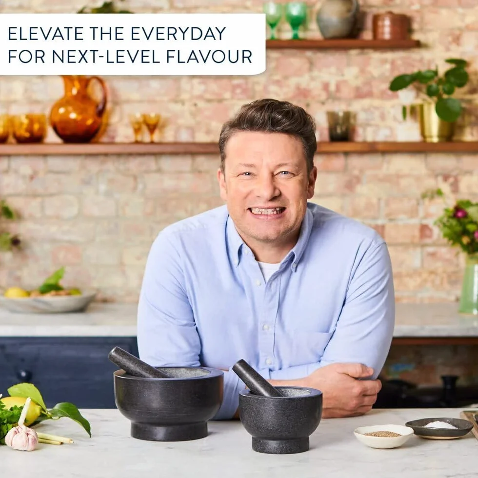 Tefal Jamie Oliver moździerz i tłuczek z granitu 14,5 cm czarny