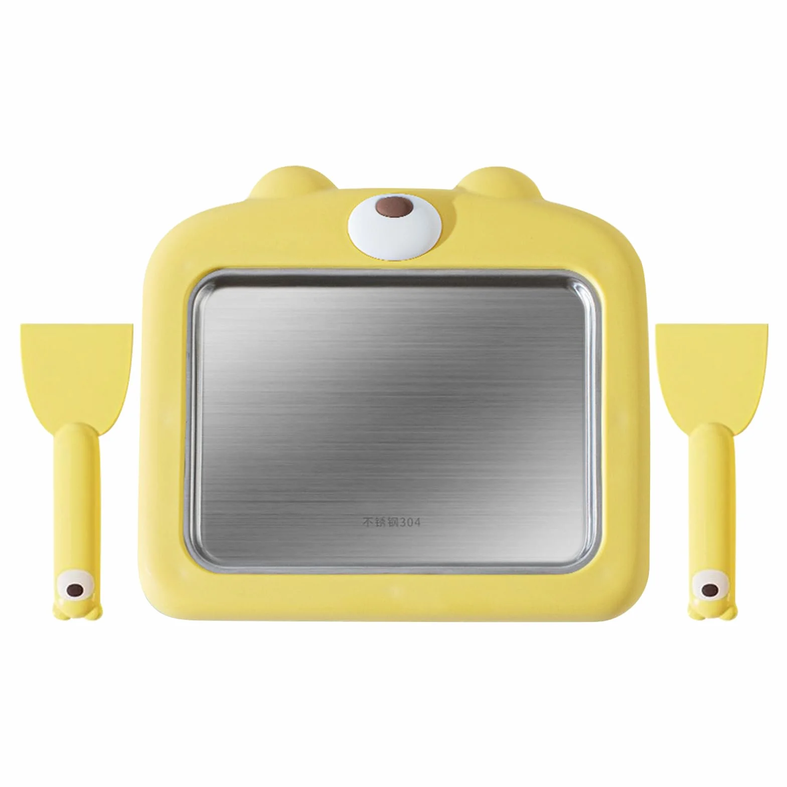 Ice Cream Roll Maker, Roller Yoghurt Maker Cold Plate with Spatulas, Non-Electric Household Cream Pan, Perfect for Child & Family Activities, Kids, Teens & Friends