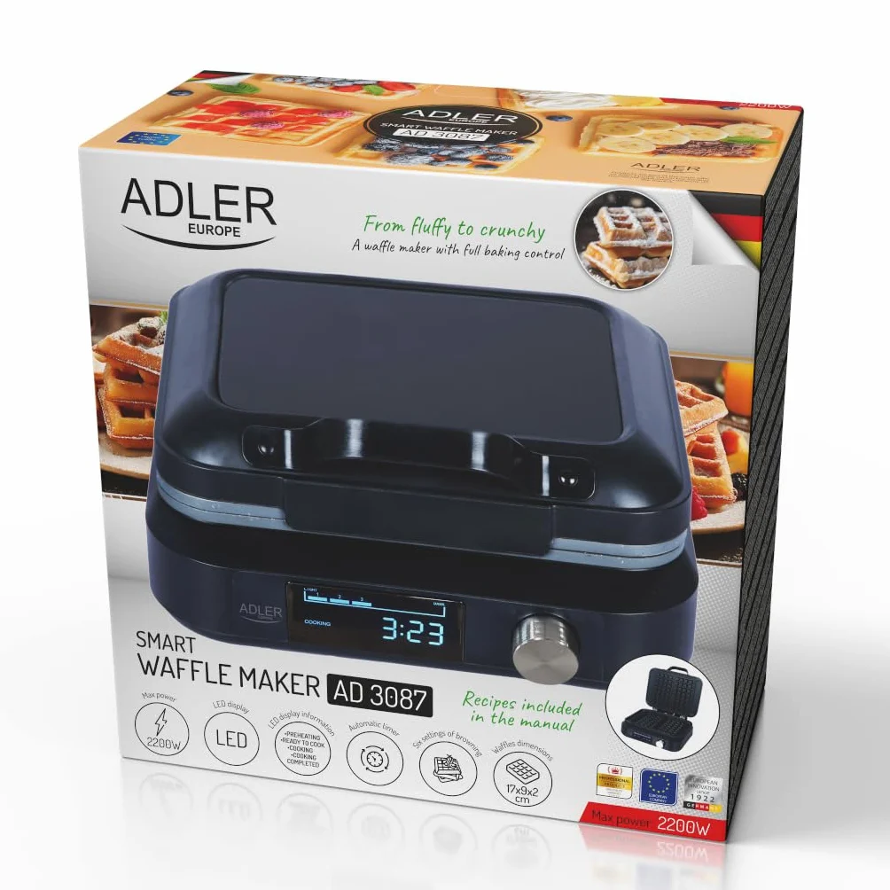 ADLER EUROPE 3087 Gofrownica z wyświetlaczem LED