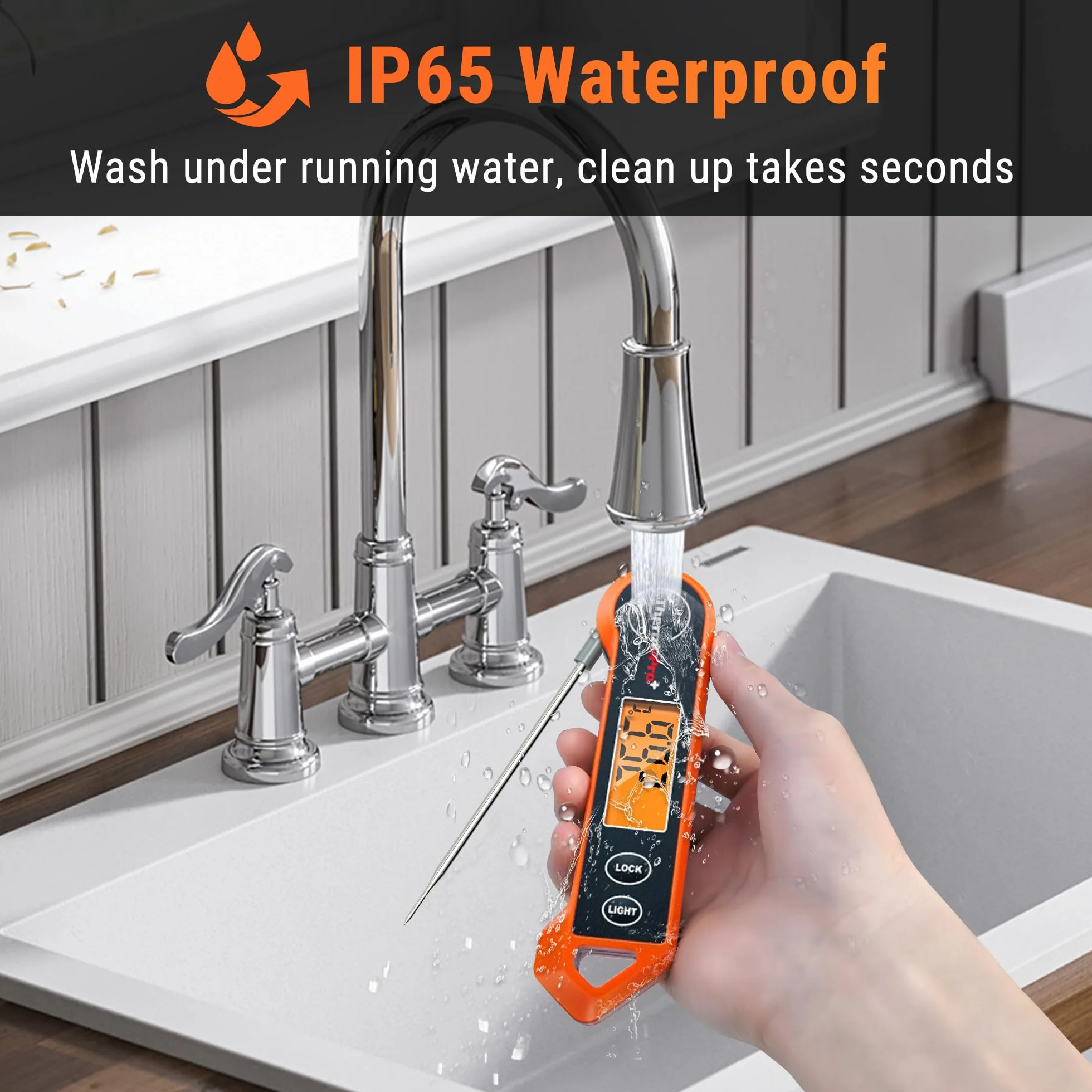 ThermoPro TP19H Termometr cyfrowy do mięsa do gotowania z podświetleniem, wodoodporna sonda termometru do mięsa do kuchni