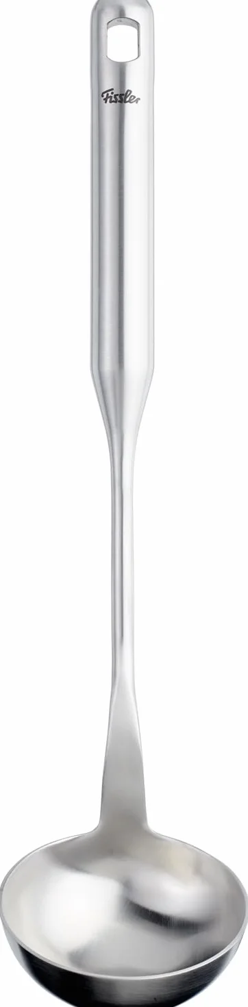 Fissler Essential/łyżka do sosu ze stali nierdzewnej (33,5 cm) do sosów, chochla, chochla do zupy, z oczkiem do zawieszania, nadaje się do mycia w zmywarce