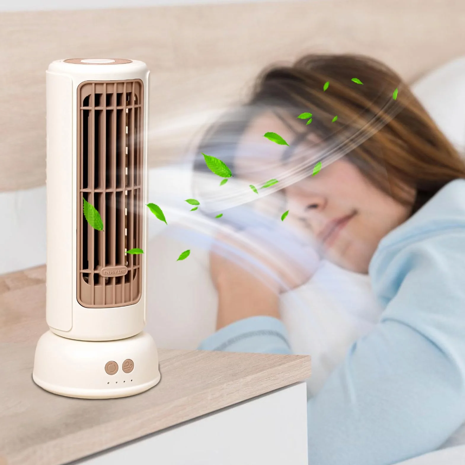 Tower Fan Oscillating Floor Fan with 3-Speed Settings, Portable Compact Cooling for Home Office Dorm Kitchen Living Room, 3.94 Inch