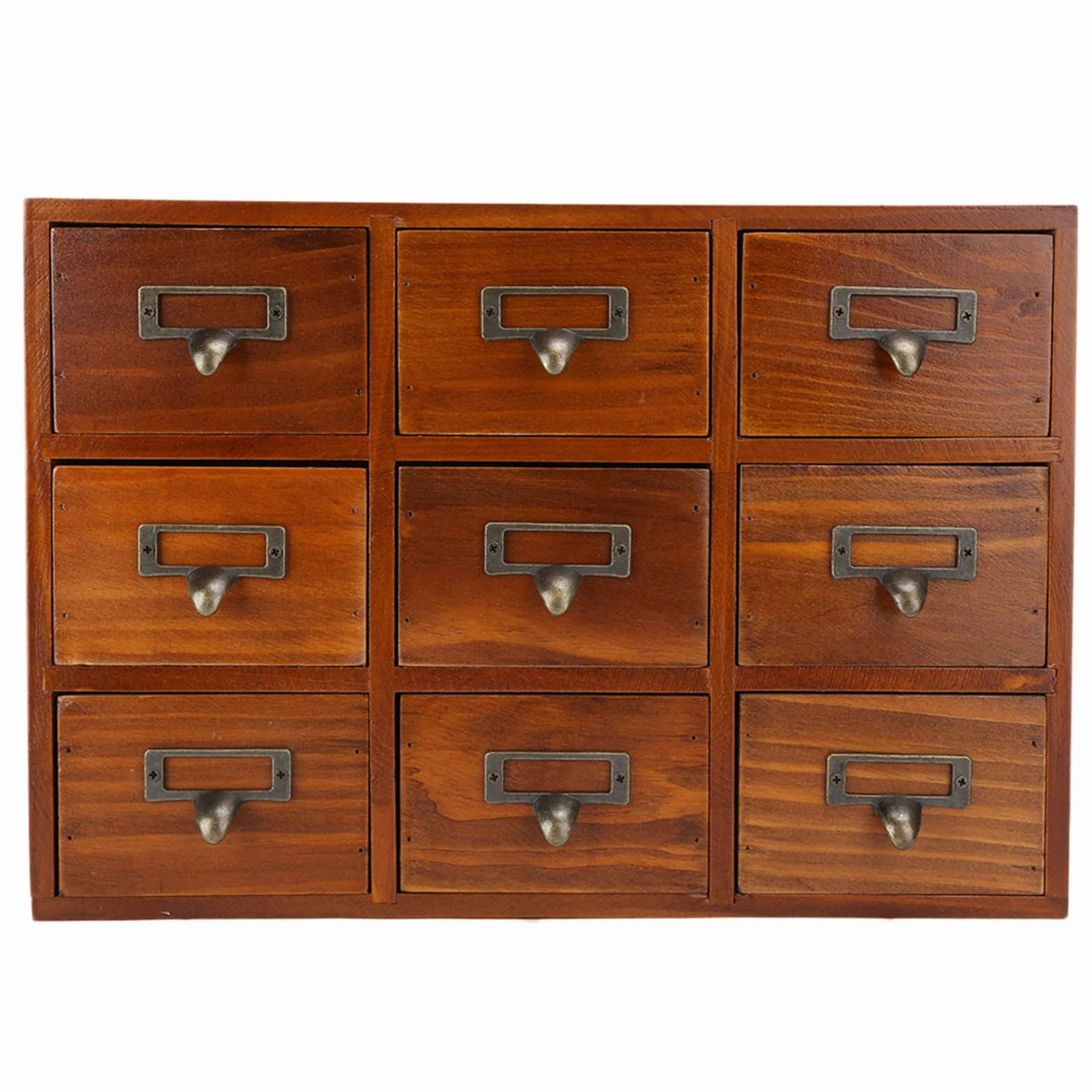 Fockety Drewniany organizer na biurko w stylu vintage z 9 szufladami, szafka aptekarska, komody i szafki aptekarza, pudełko do przechowywania ziół, meble w stylu vintage - niebieski, na