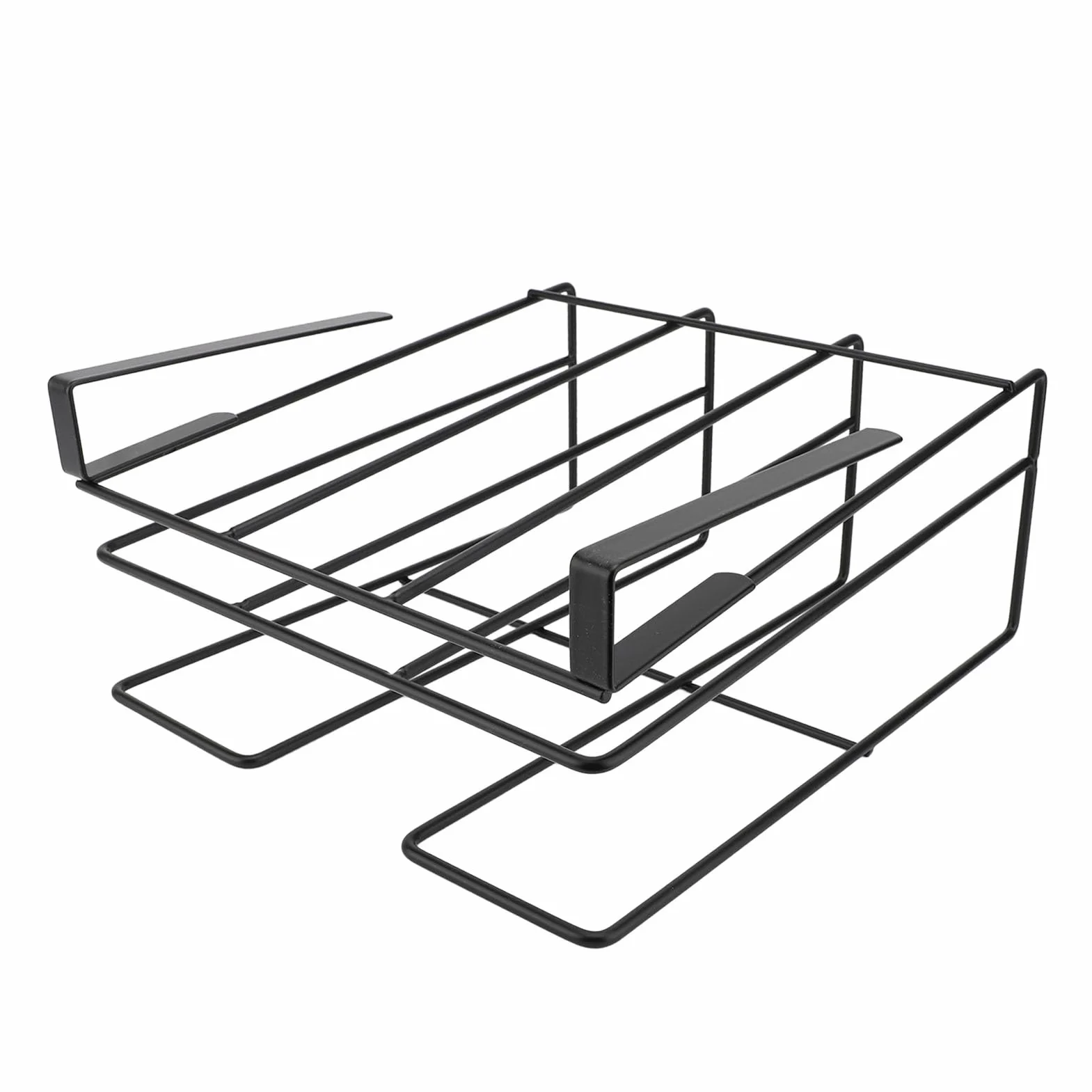 Regał Pod szafką Stal Węglowa Uchwyt na deskę do Krojenia Pod szafką 27 X 30 Cm Bez Wiertarki Warstwowe Przechowywanie Szafek Kuchennych Organizacja na Blacie