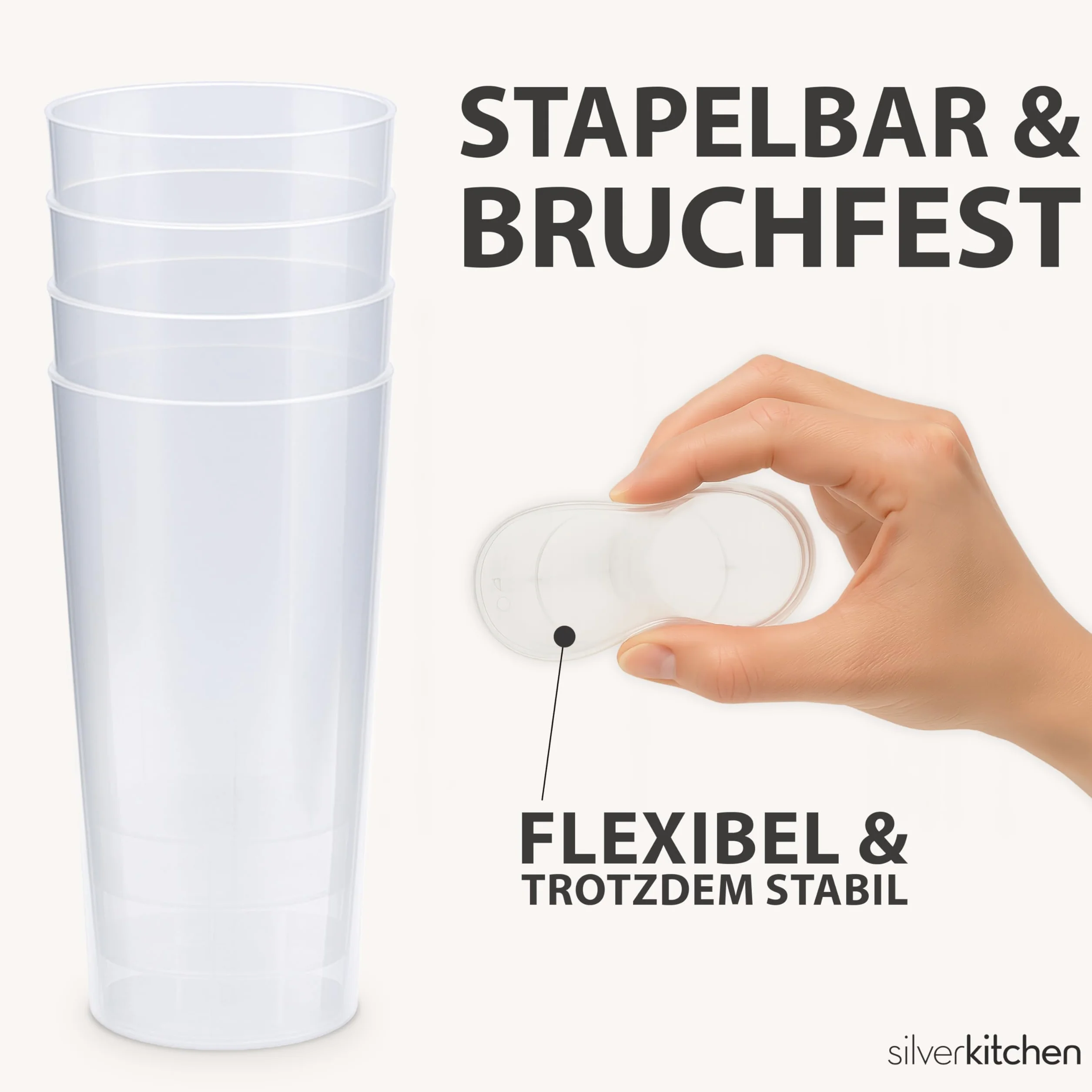 Kubek do long drinków 0,3 l, wielokrotnego użytku, BPA-free, z podziałką, zmywarka