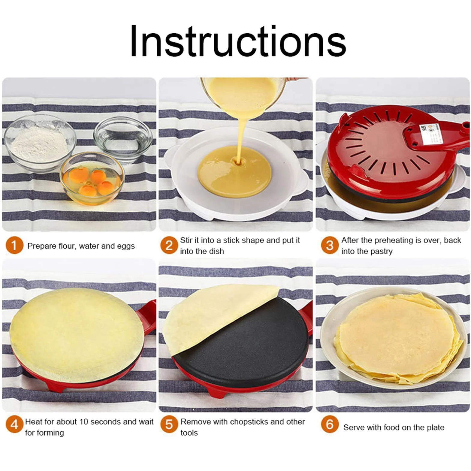 Elektryczna naleśnikarka mini patelnia Nonstick do tortilli Blintz Chapati