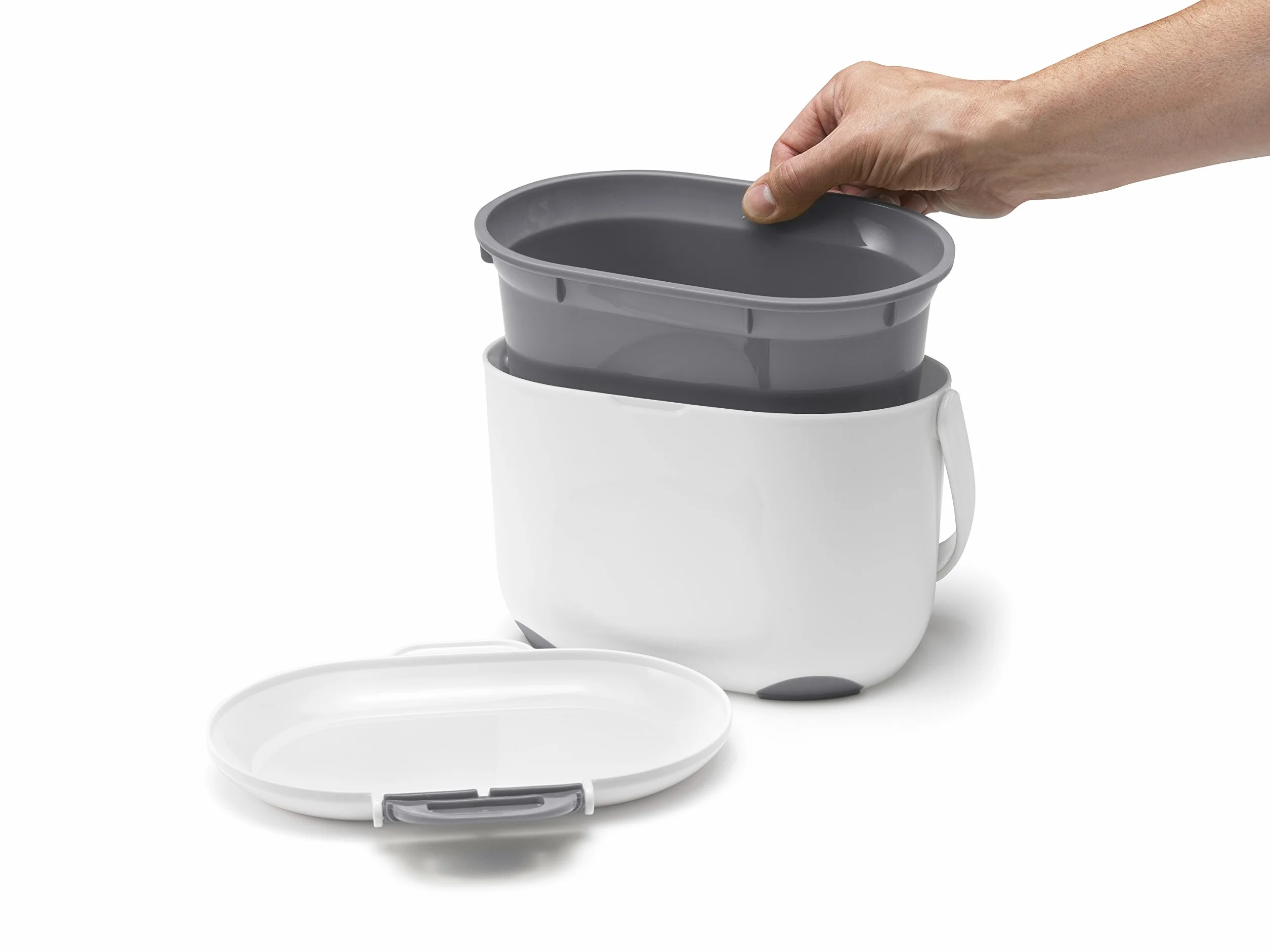 Addis Pojemnik na kompostownik do kuchni, 2,5 l, biały/zielony, biały/szary, 2,5 l