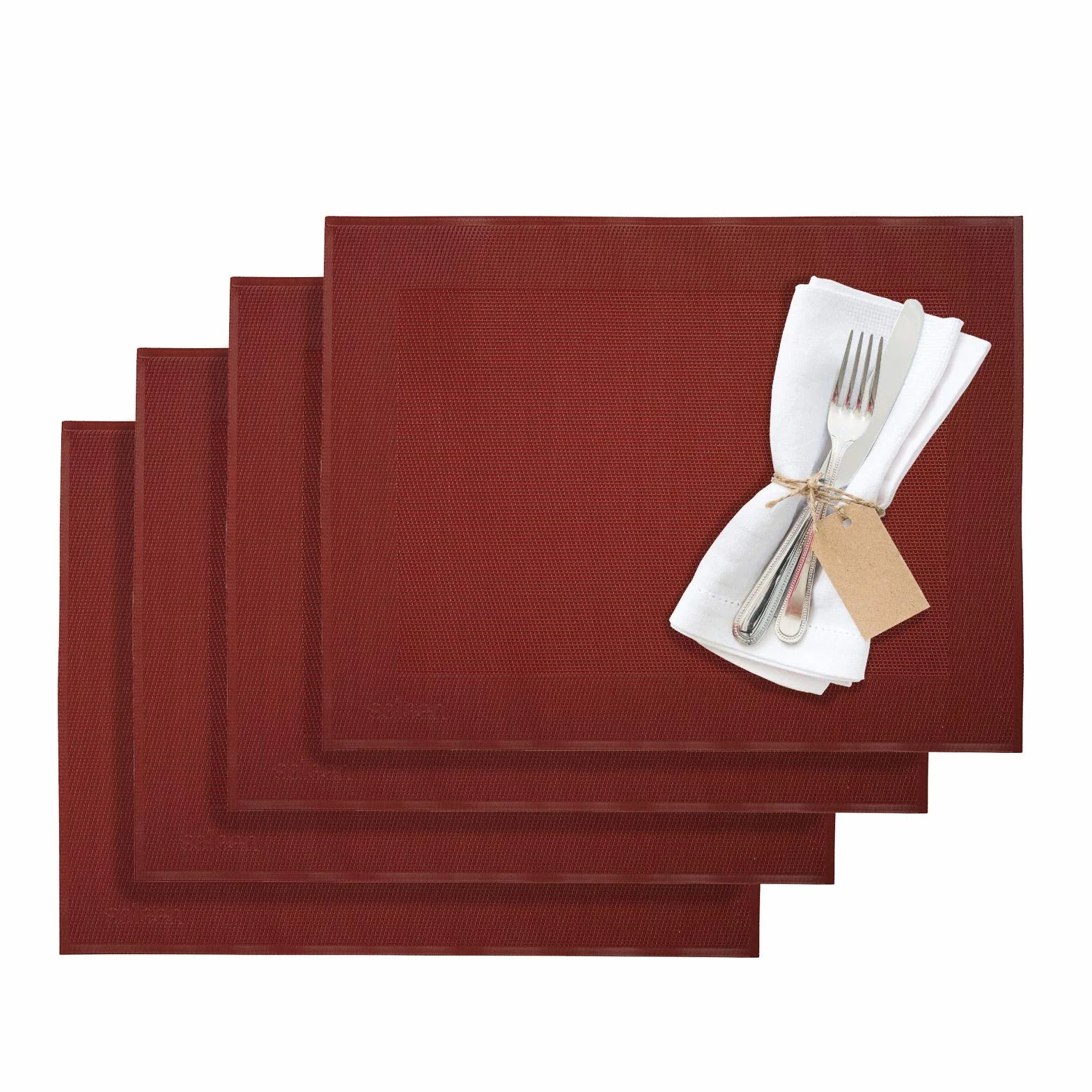 Westmark Podkładki stołowe 42 x 32 cm 4 sztuki Ciemnoczerwone
