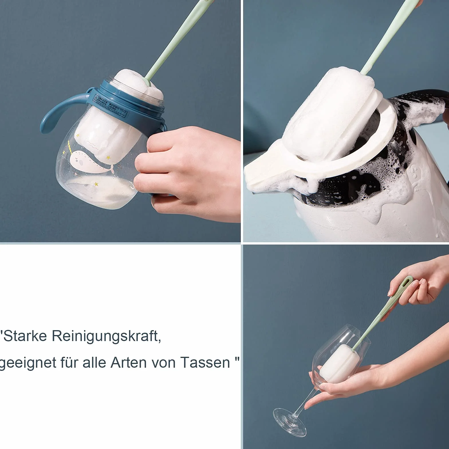 easyBee Podstawowa szczotka do czyszczenia gąbki 25 cm porowata głowica gąbkowa