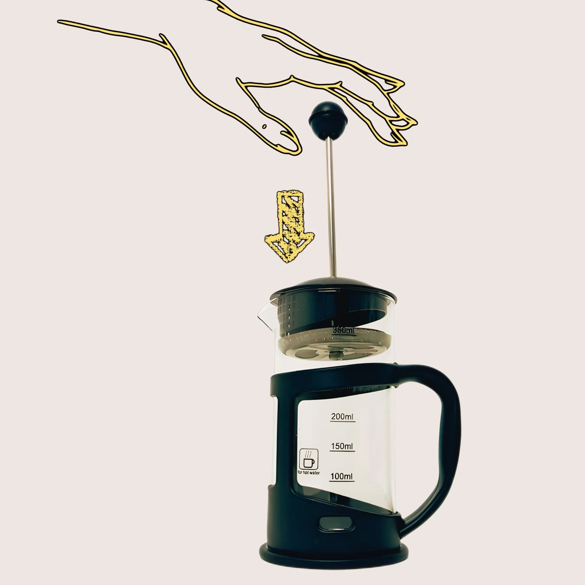 Nozzy zaparzacz do kawy French Press, zaparzacz do kawy i herbaty (350 ml)