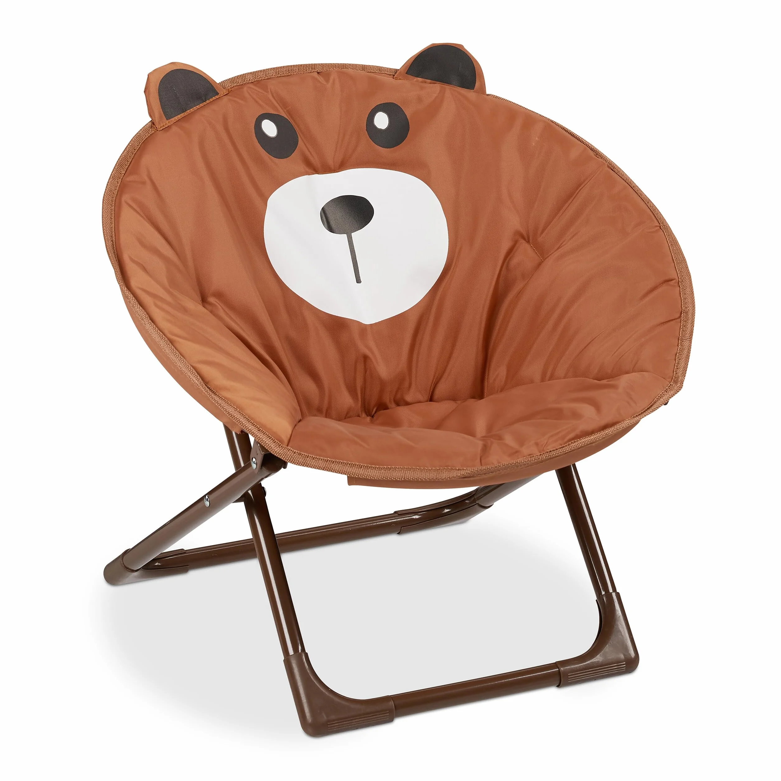 Relaxdays Moon Chair dziecięce składane kempingowe brązowe 48 x 51 x 48 cm