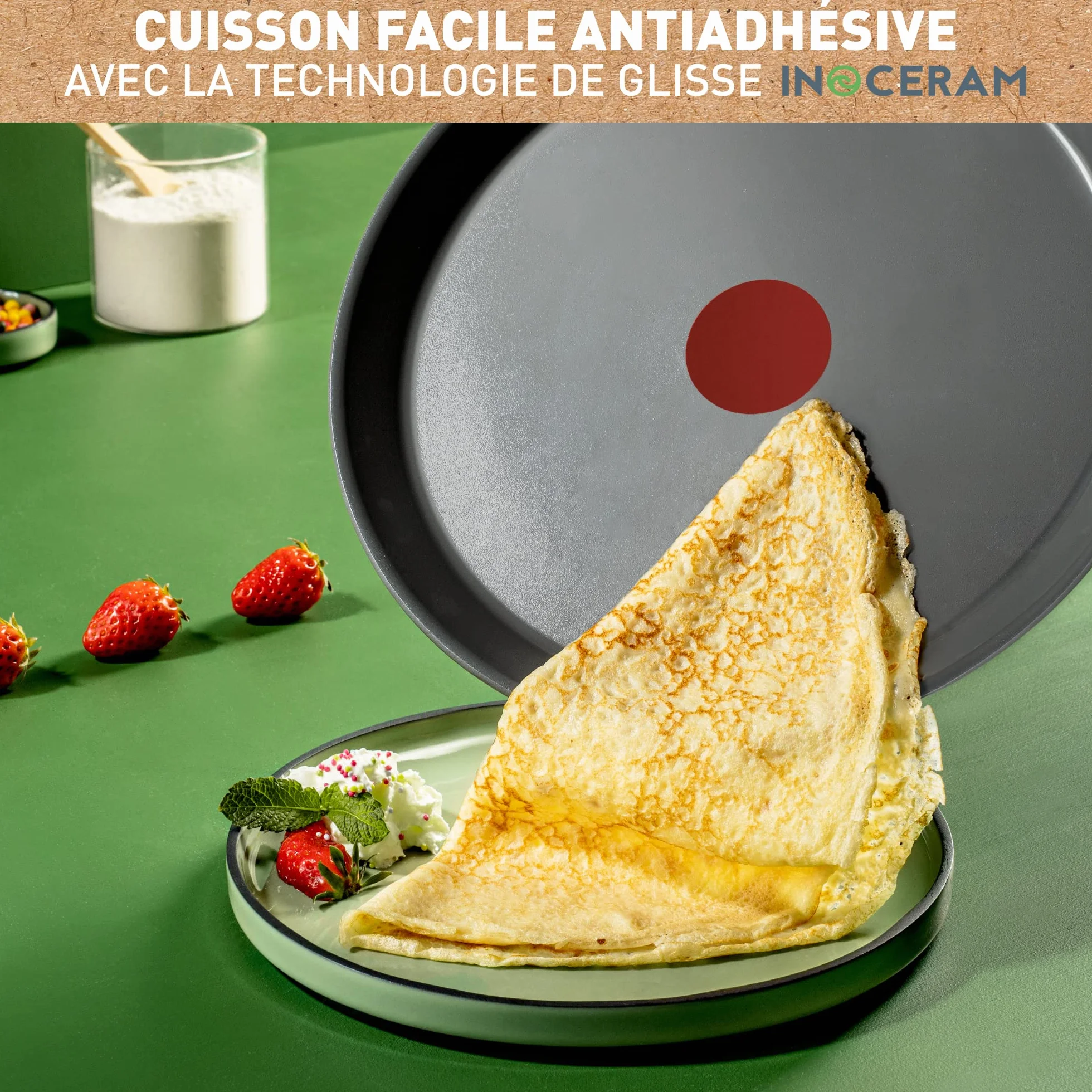 TEFAL Patelnia Naleśnikowa 28 cm Indukcyjna Ceramiczna Thermo-Signal Renew
