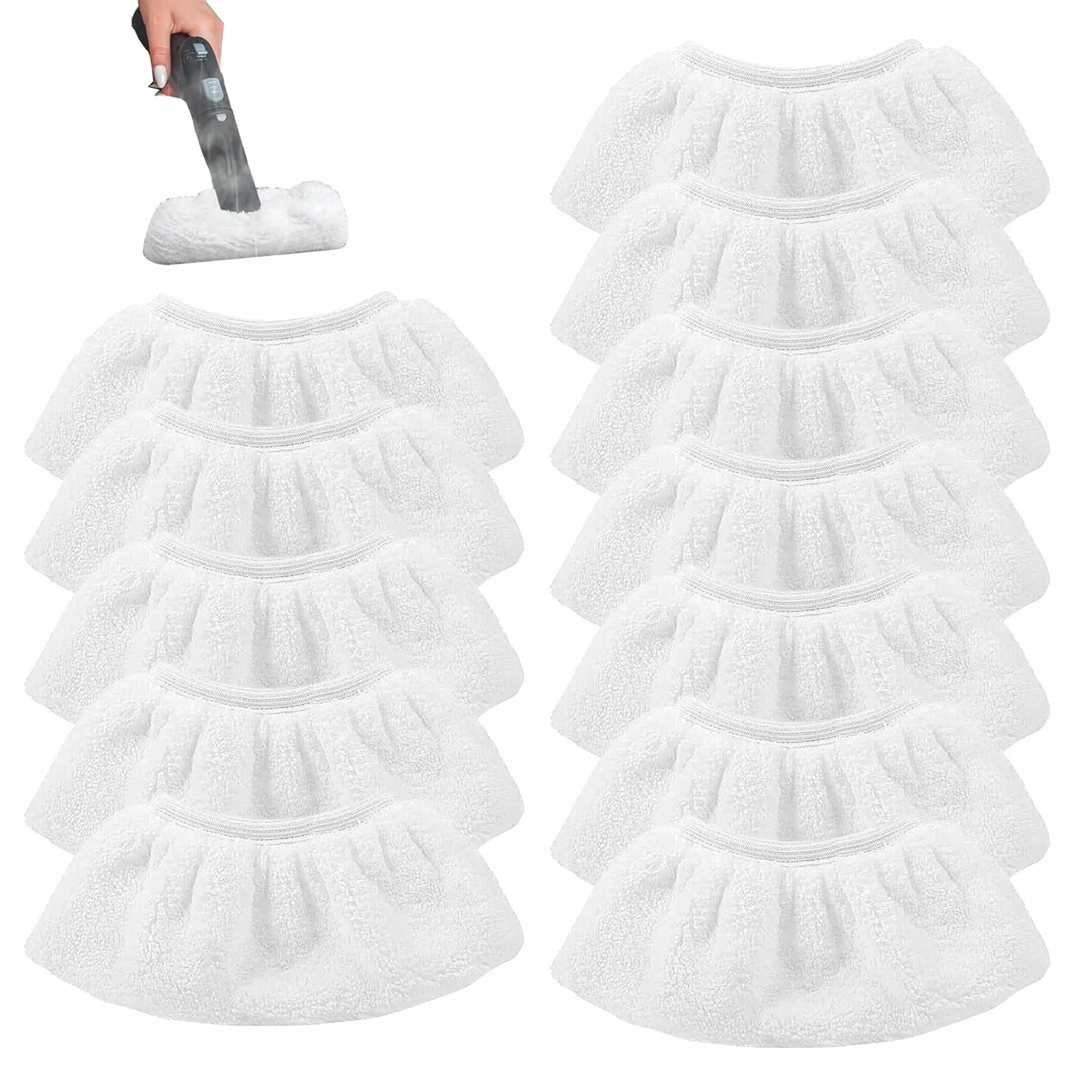 Zestaw ściereczek z mikrofibry, 12 sztuk ściereczek zapasowych, zestaw ściereczek z mikrofibry do parownic, zestaw ściereczek frotte, nadający się do prania w pralce, do akcesoriów do parownic Kärcher