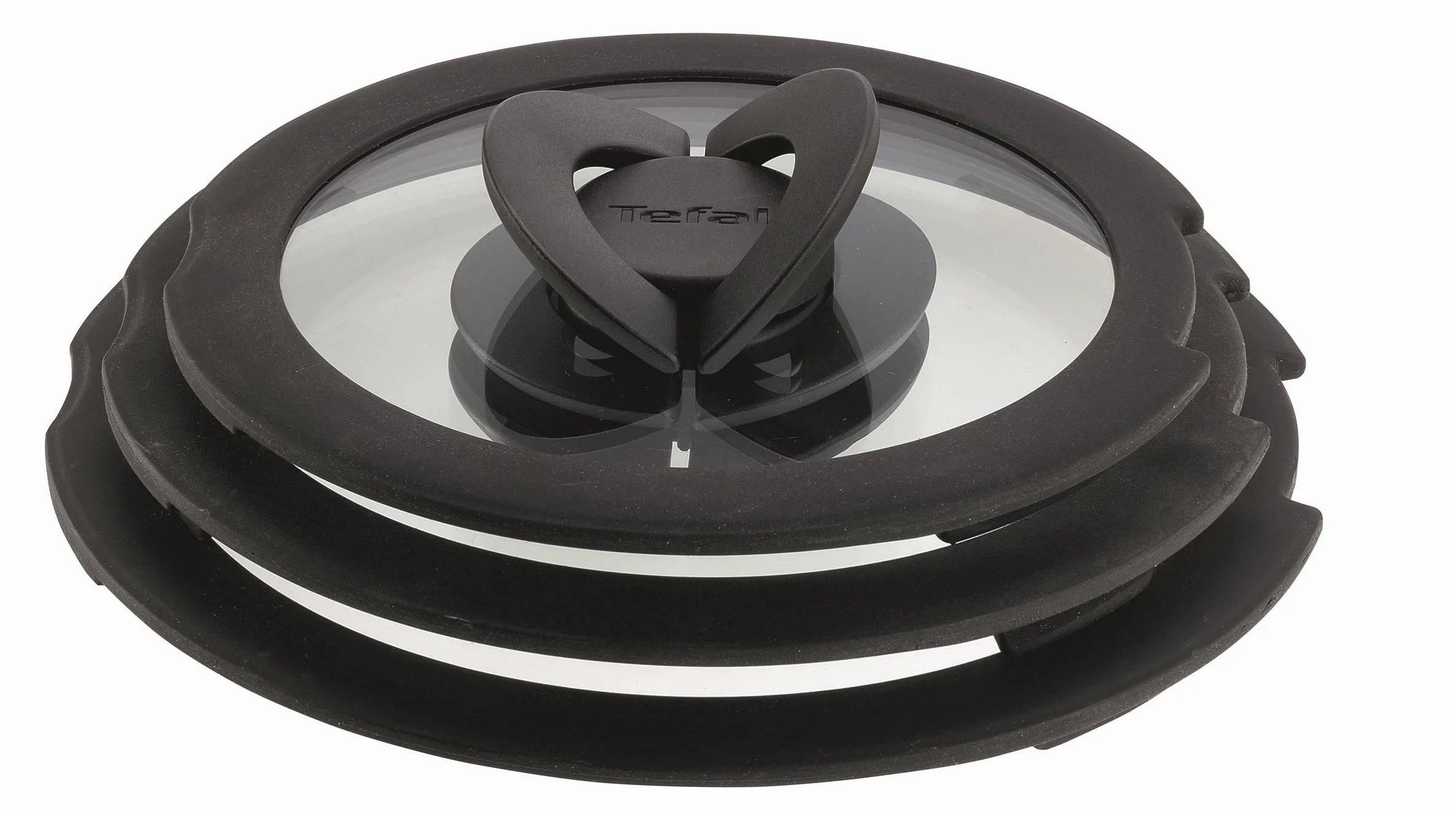 TEFAL Ingenio Zestaw 3 szklanych pokrywek 16 cm 18 cm 20 cm składany uchwyt
