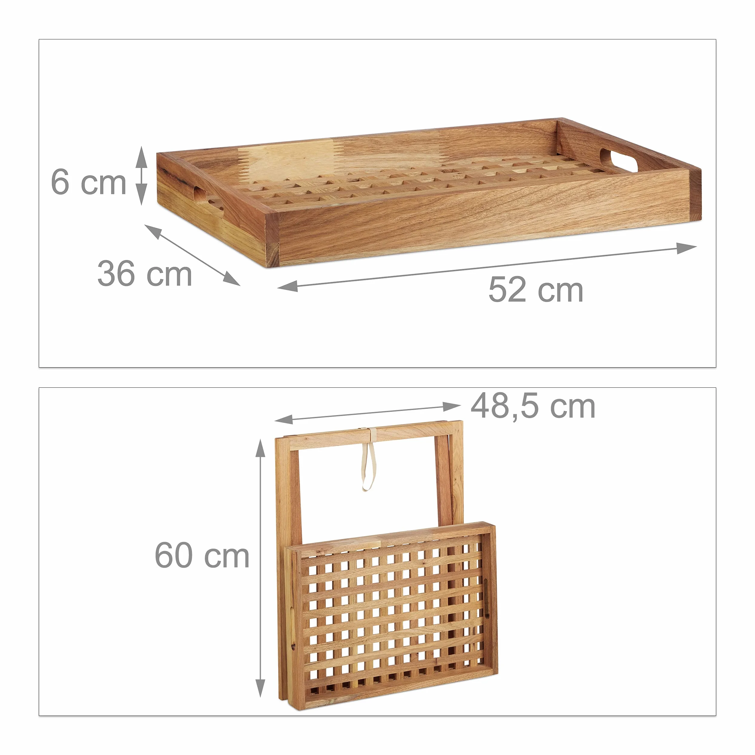 Składany stolik z tacą, stolik boczny, do serwowania, stolik kawowy, drewno orzechowe, elegancki design