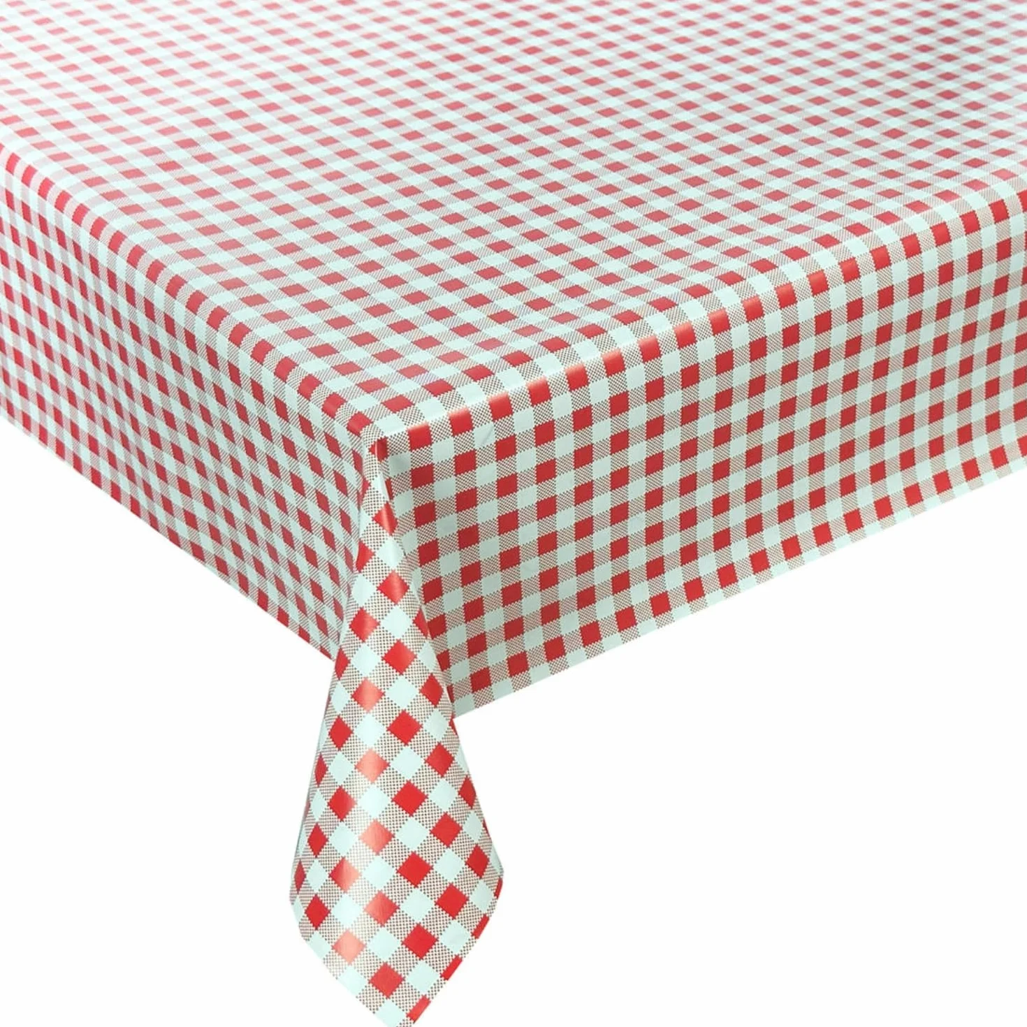Obrus ceratowy ÖkoTex 140x140 cm czerwono-biały w kratkę wodoodporny