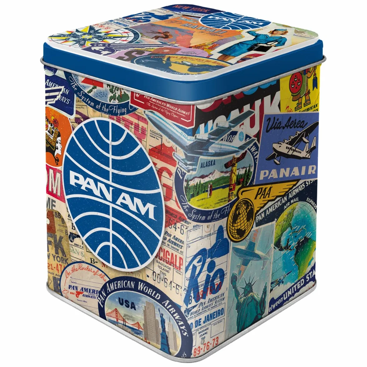 Nostalgic-Art Pan Am puszka na herbatę retro 100 g kolaż podróżny