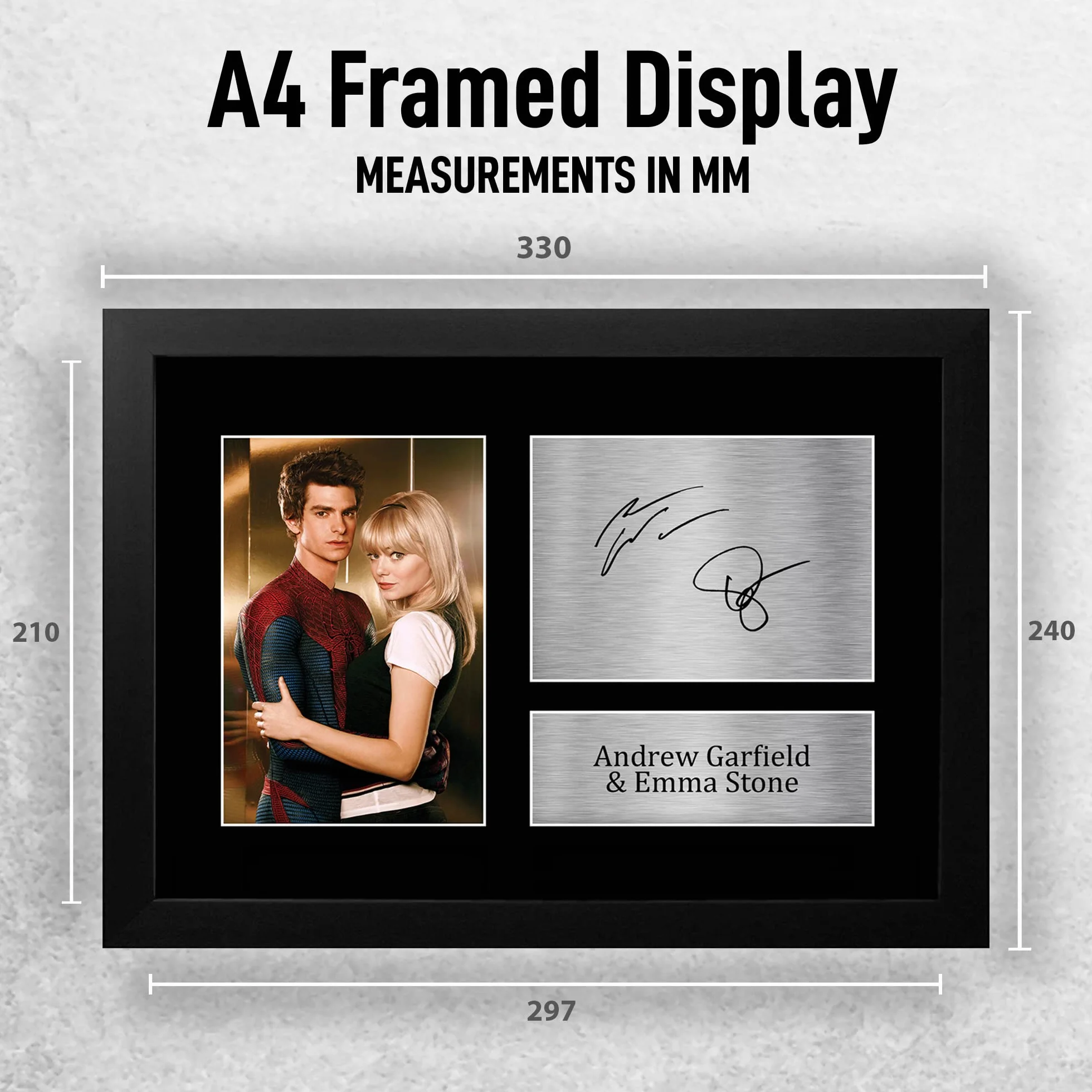 HWC Trading FR A4 Andrew Garfield & Emma Stone Spider-Man Prezenty Drukowane Podpisane Zdjęcie Z Autografem Dla Fanów Pamiątek Filmowych - A4 Framed