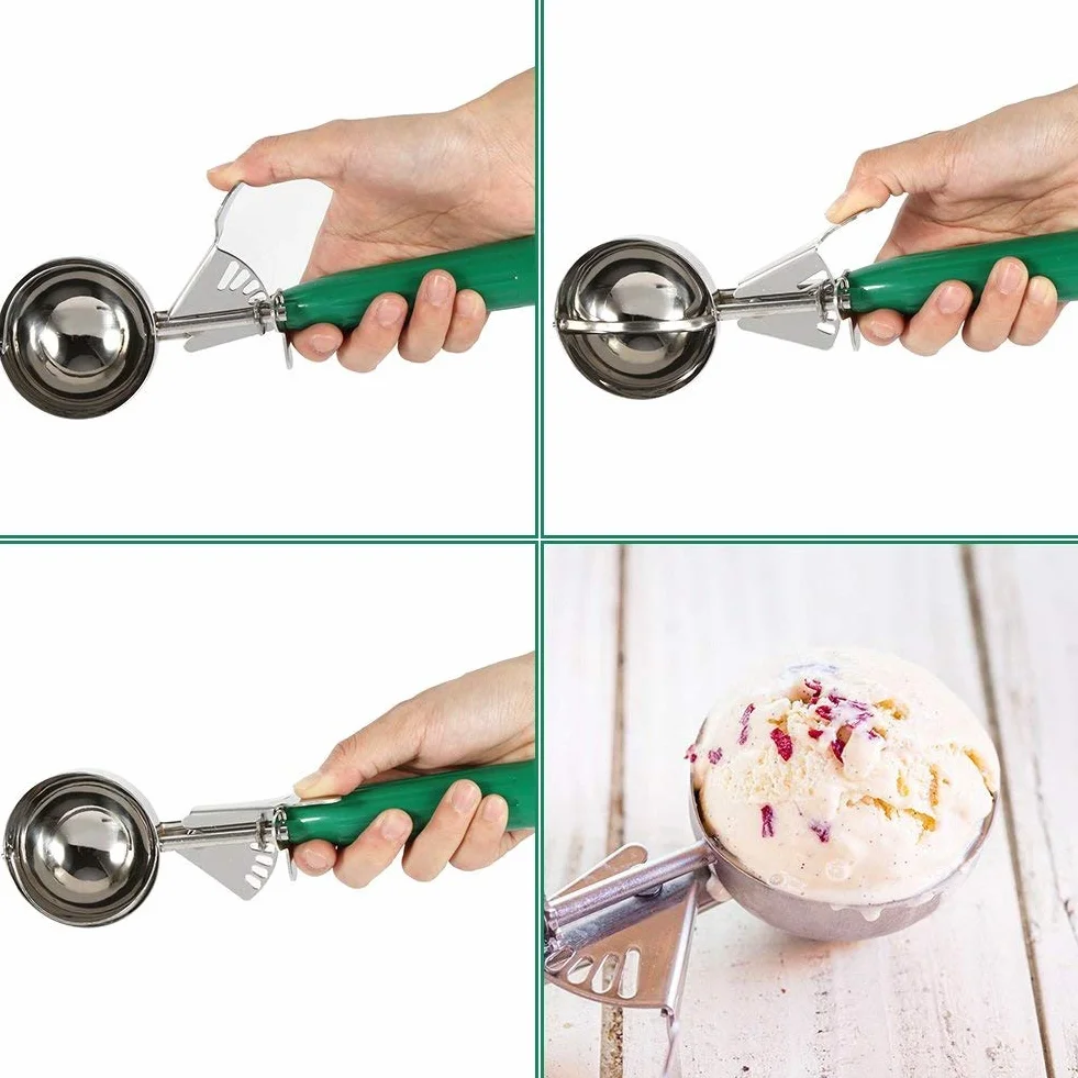 Yosoo łyżka do lodów ze stali nierdzewnej łyżka do owoców i warzyw narzędzie gadżet kuchenny kawa 9 rozmiarów (rozmiar : 5,2 cm)