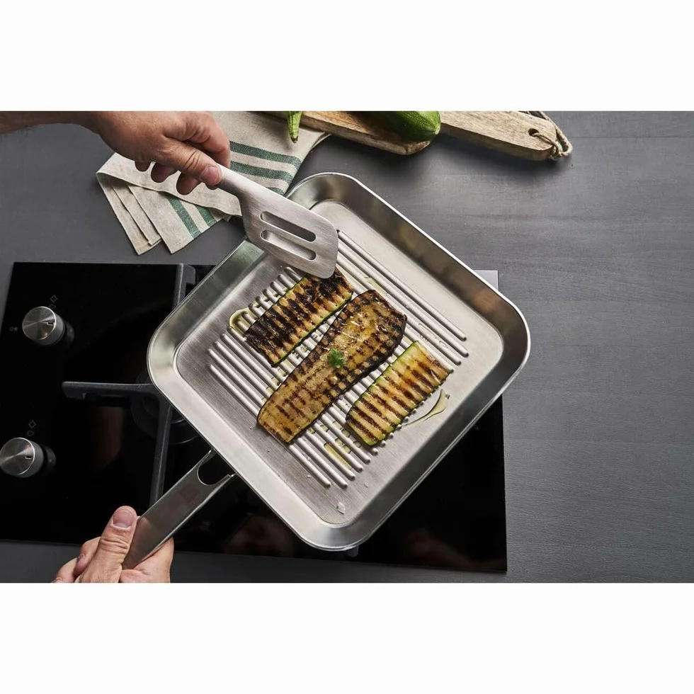 Zwilling Plus Grillpfanne 45 x 24 x 2,5 cm, Induktionsgeeignet, Silber, 24 cm