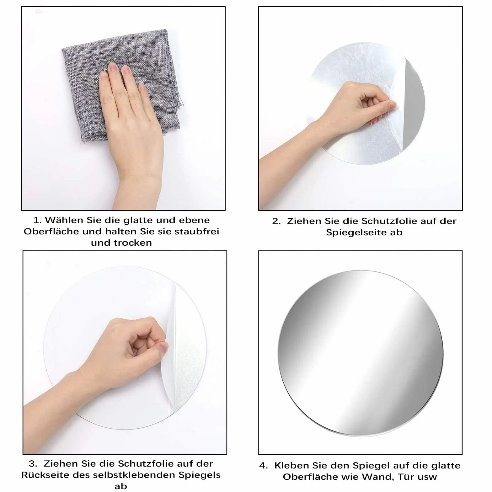10 Sztuk Akrylowe Okrągłe Lustra ścienne,10cm Okrągłe Lustro Naklejki ścienne Naklejki,do Lazienki,Sypialni,Salonu,Dekoracja.
