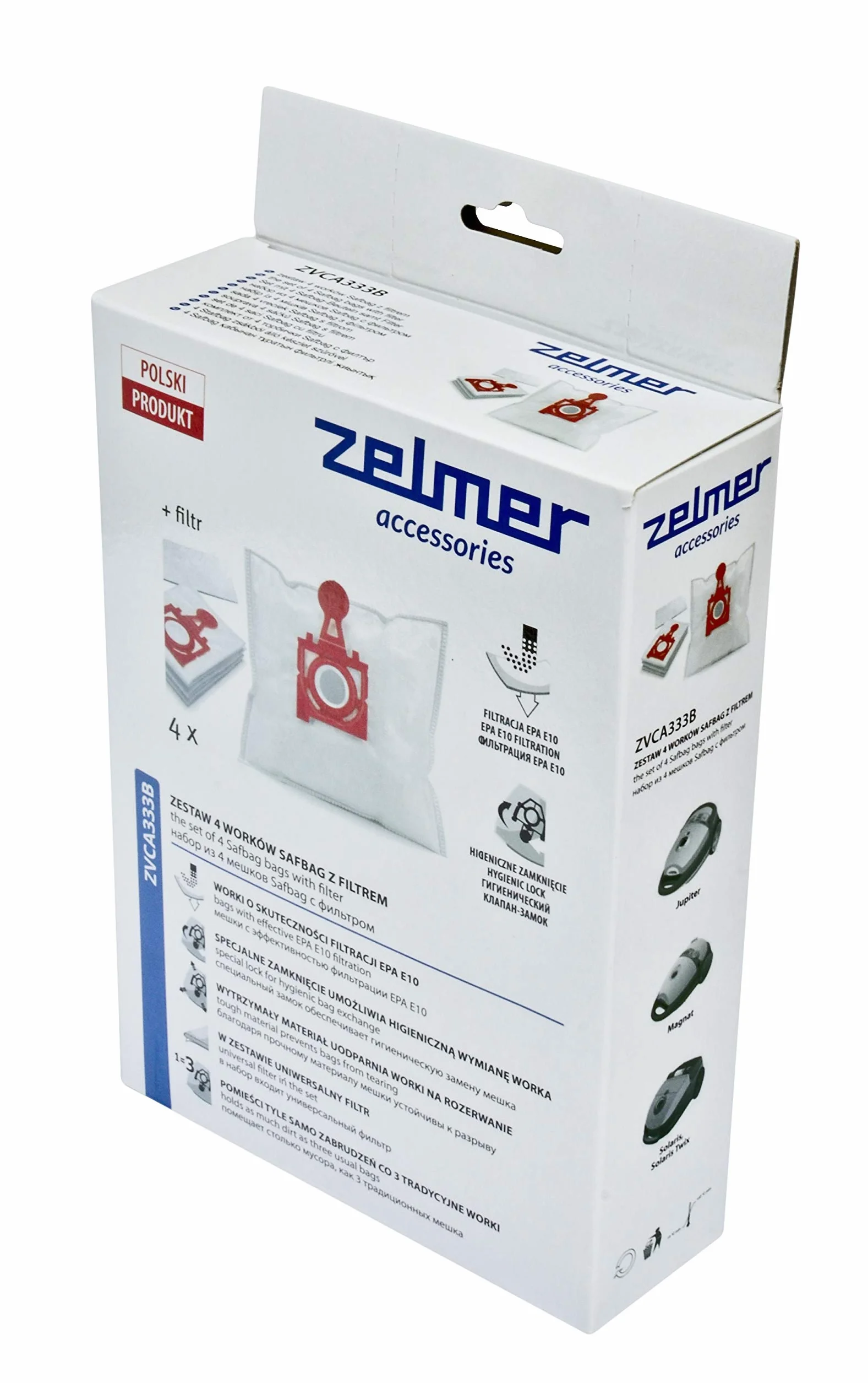 Zelmer ZVCA333B worki Safbag 4 szt filtr czerowny