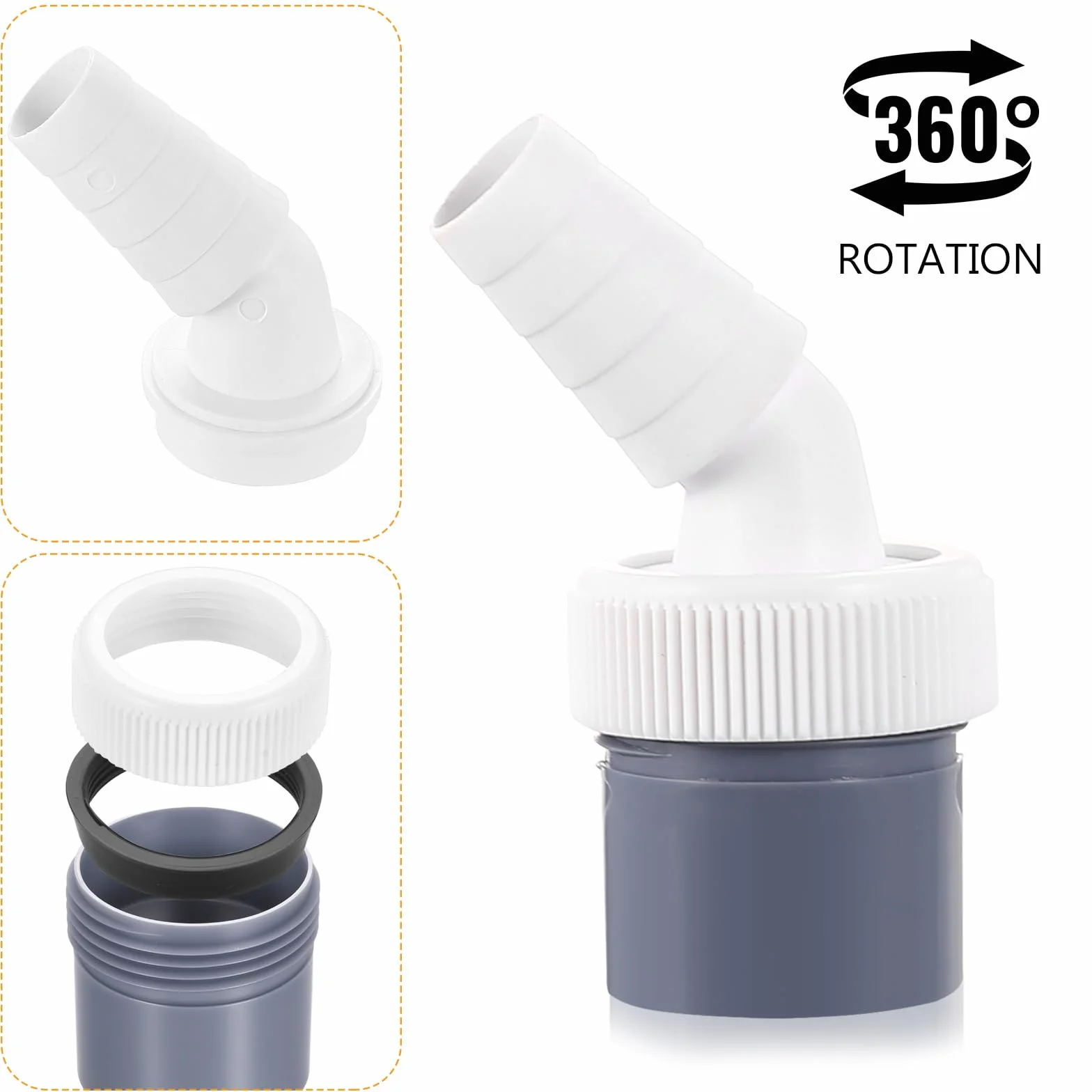 Adapter odpływowy do pralki i zmywarki, złączka Ø 19-24 mm / 40 mm, stal nierdzewna
