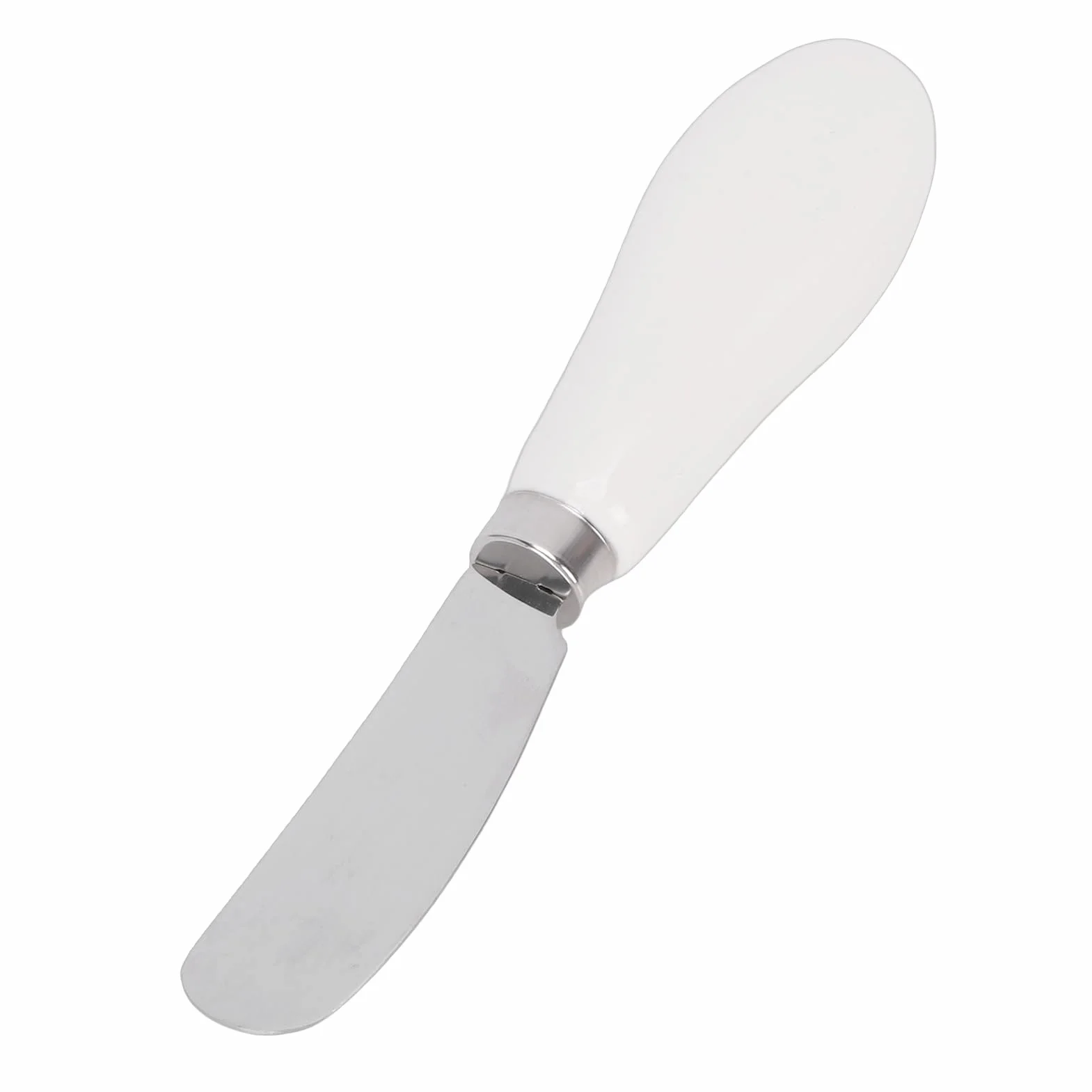 Acouto 2 szt. Nóż do Masła, Naczynie ze Stali Nierdzewnej Nadające się do Mycia w Zmywarce z Ceramicznym Uchwytem Smarowania Dżemu i Sera (WHITE)