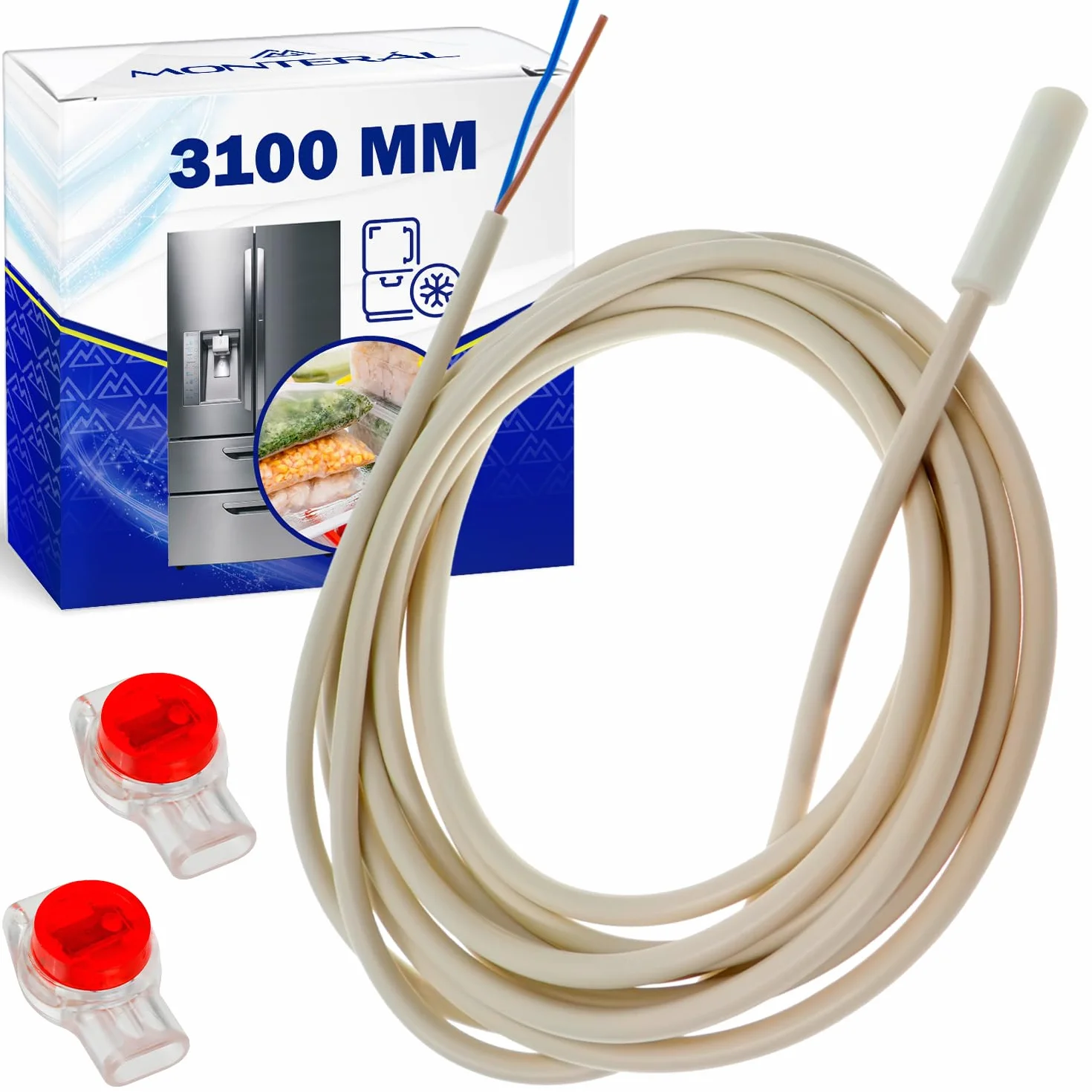 Czujnik temperatury NTC do lodówki Posiada oryginalny kod 959008800 9590142 959014200 9590206 959020600 694239700 9590088 dla Liebherr dla Miele - 10 lat - MONTERAL