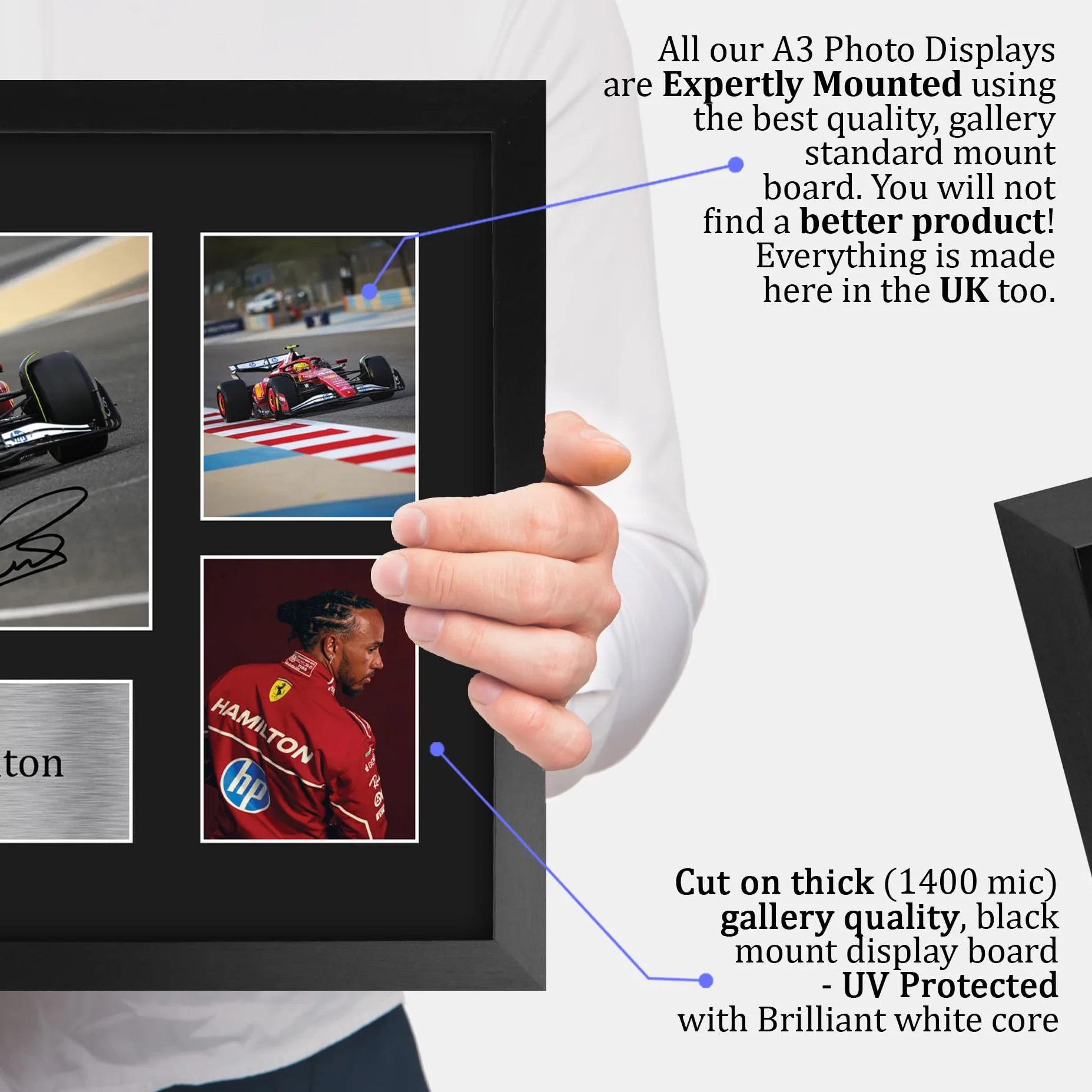 HWC Trading Lewis Hamilton Ferrari Podpisane Zdjęcie Z Autografem A3 Oprawione F1