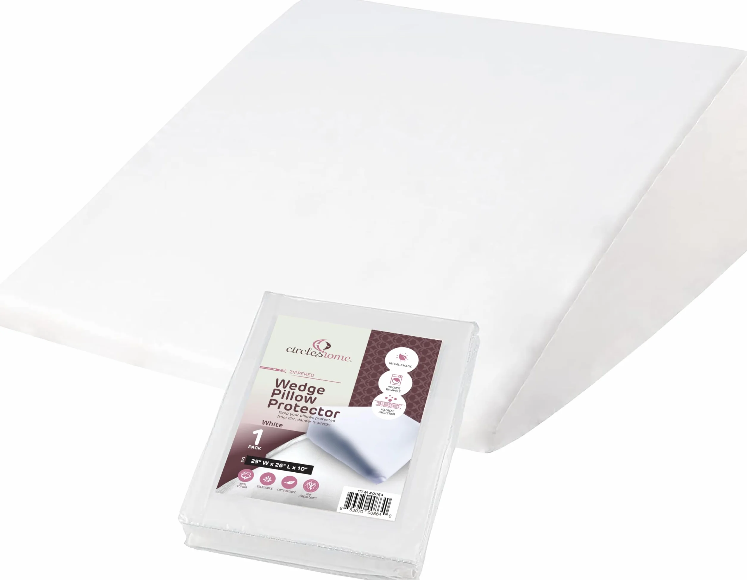 Poszewka na poduszkę klinową 100% bawełna zapinana na zamek 60x65x25 cm