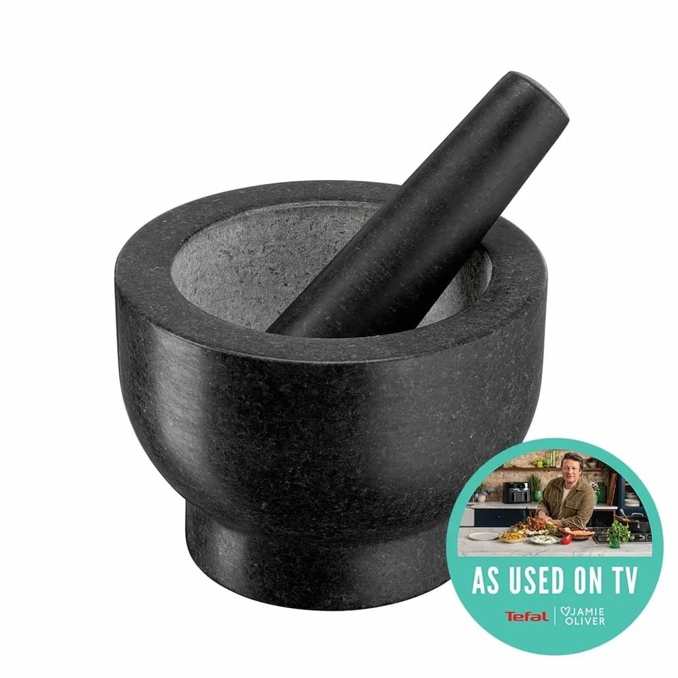 Tefal Jamie Oliver moździerz i tłuczek z granitu 14,5 cm czarny