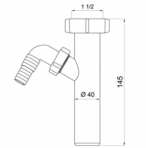 Złącze rury odpływowej 1 1/2" BSP 40 mm do zmywarki