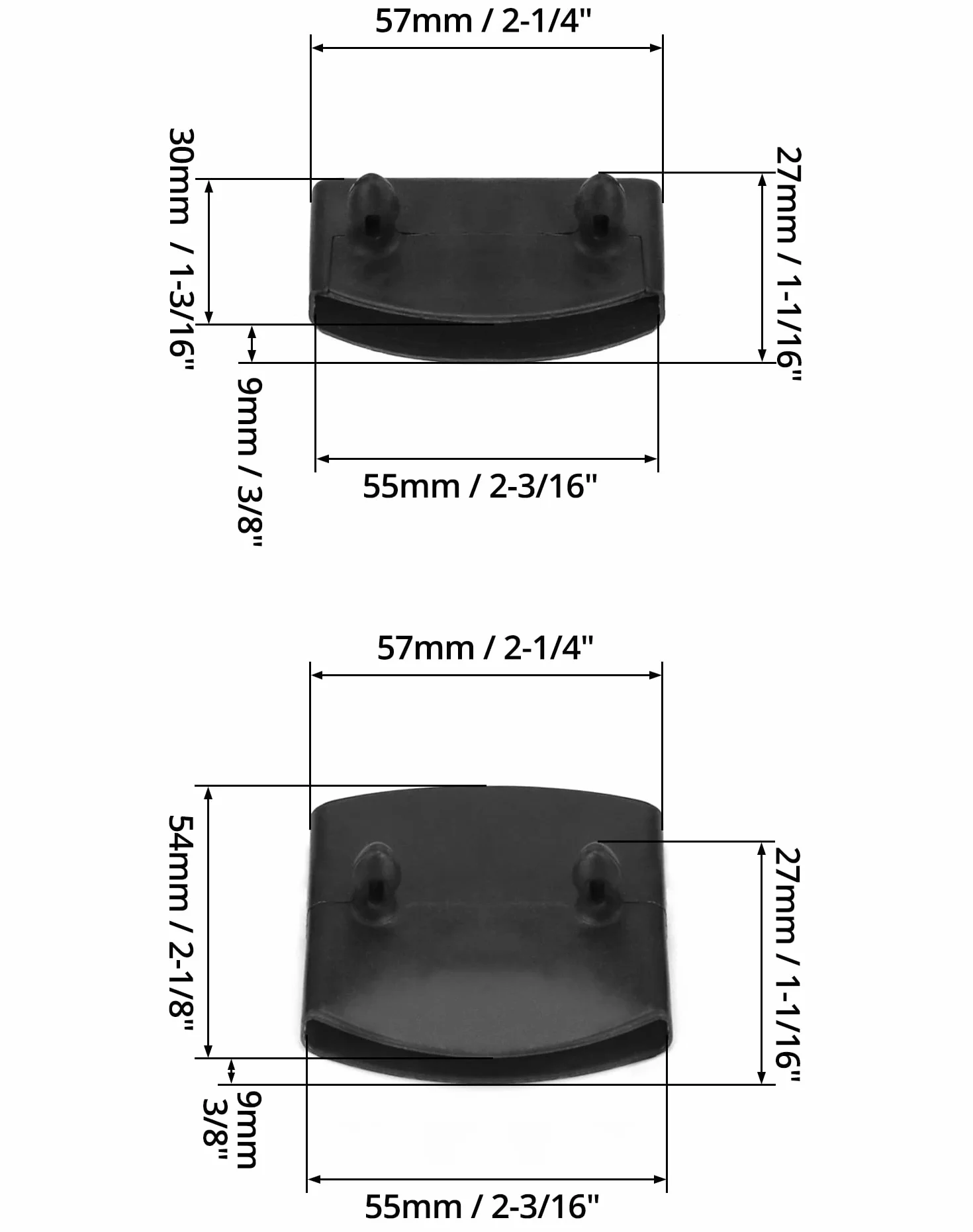 QWORK® 72 szt. plastikowych nakładek na listwy łóżka, boczne i środkowe listwy do łóżek pojedynczych, podwójnych i King Size (wewnątrz 55 mm x 9 mm)